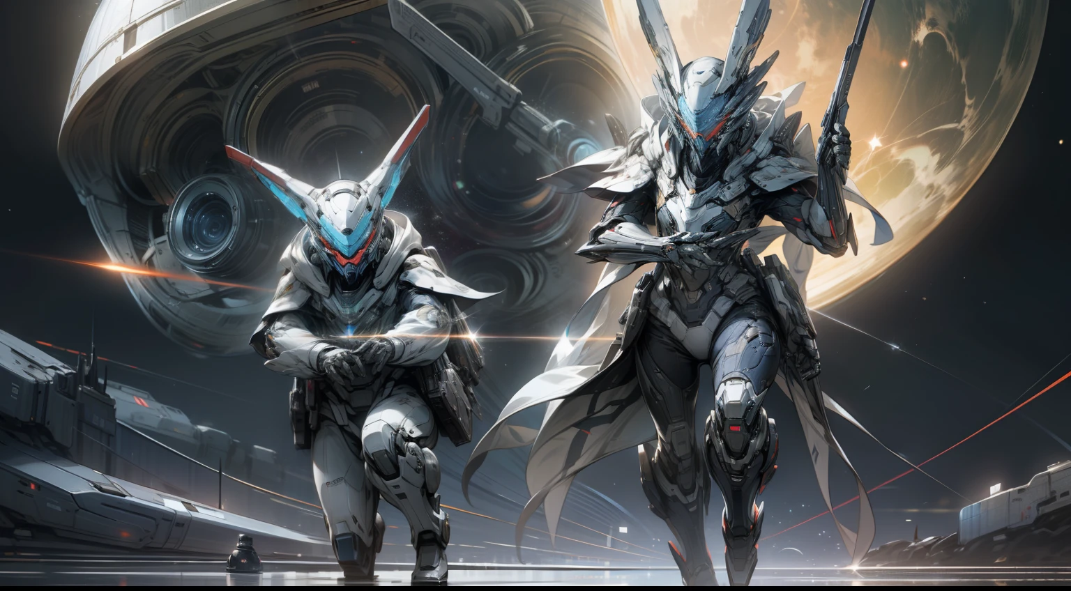 Star Warframe, Sci-Fi, Future, Run, Weapons, Unknown Planet, Cosmic Background