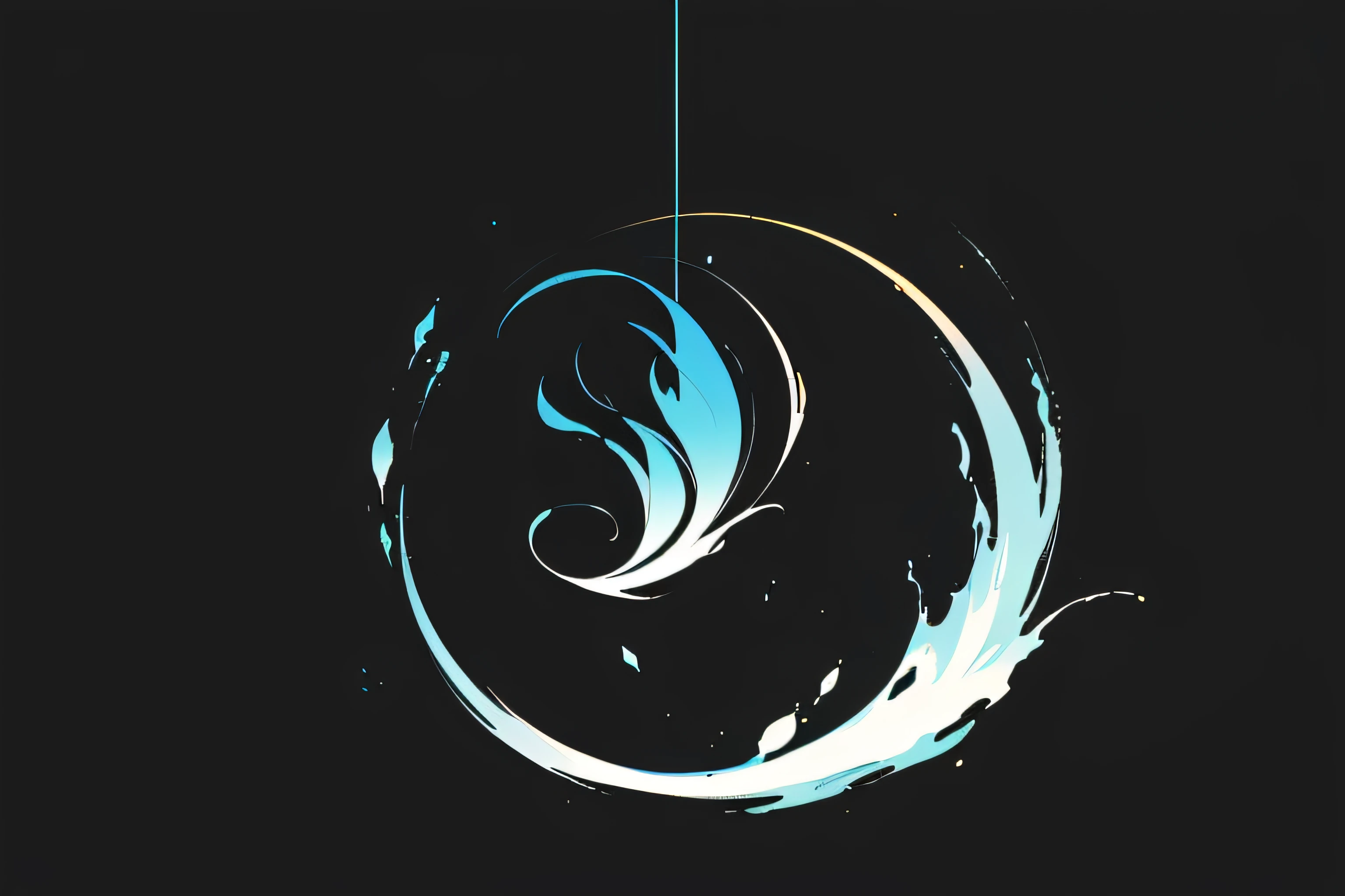 Simple LOGO, with river elements, stick figures, simple colors, light background