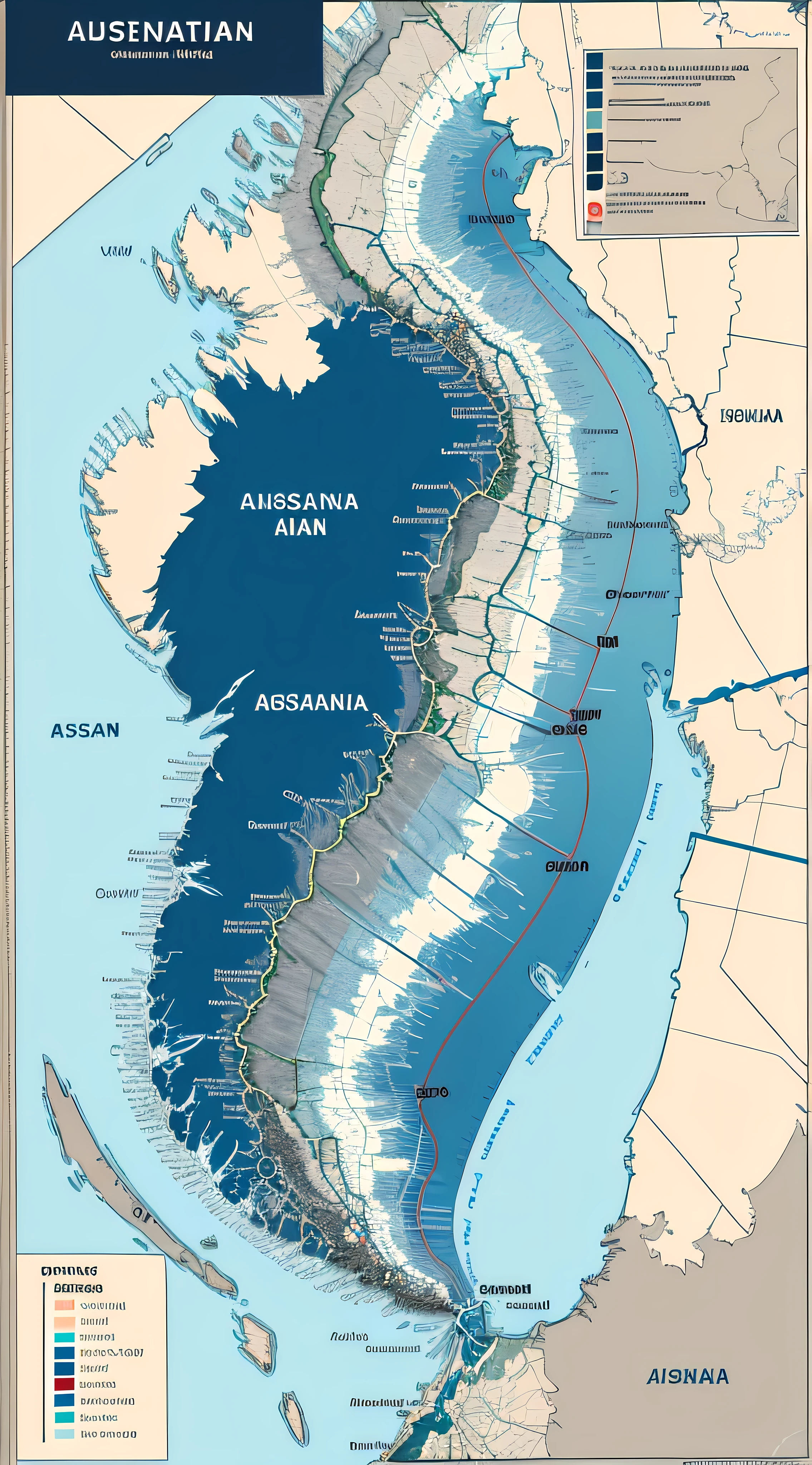 Extruded map of the Argentine Republic with its provinces in different shades of blue --auto