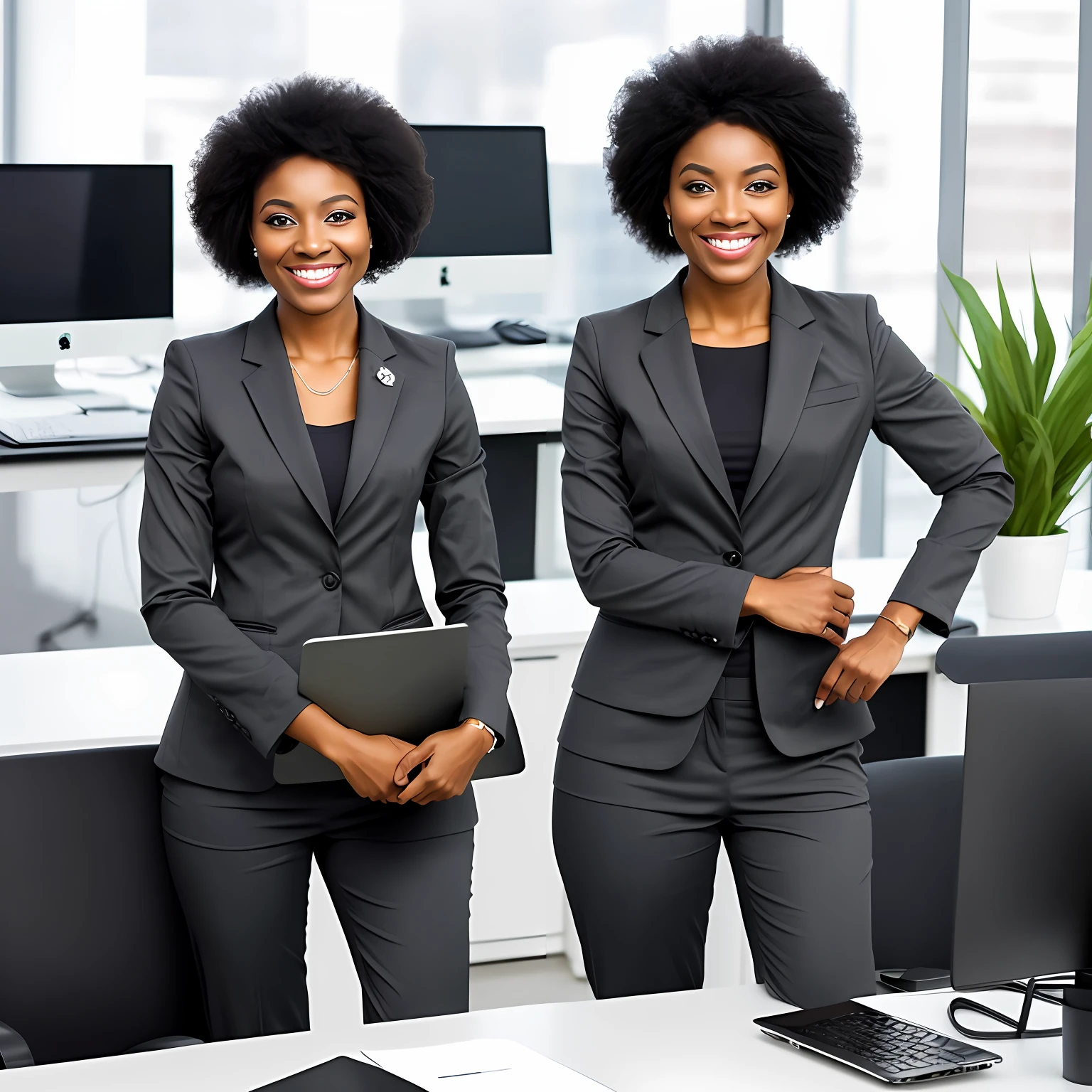 Woman, executive, realtor, 35, successfully dressed formally, with welcome expression on her face, ready to show her clients the best options for new apartments; --auto