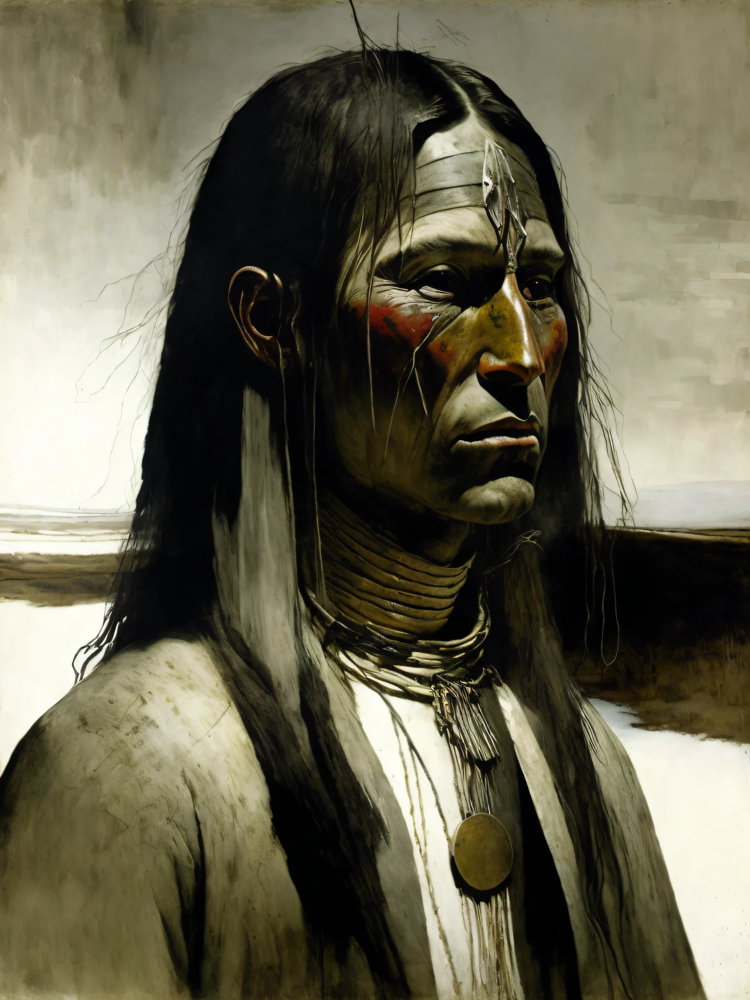 Sioux warrior by Andrew Wyeth
