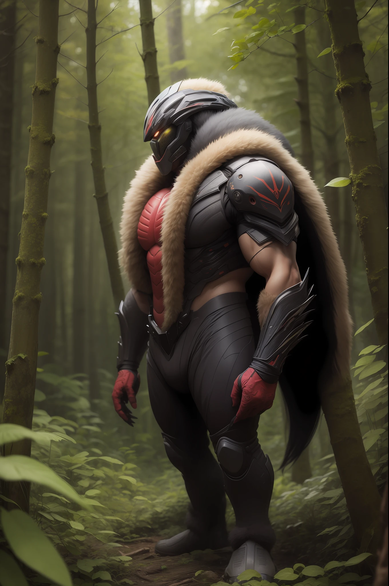 Ultra detailed predator with forest background