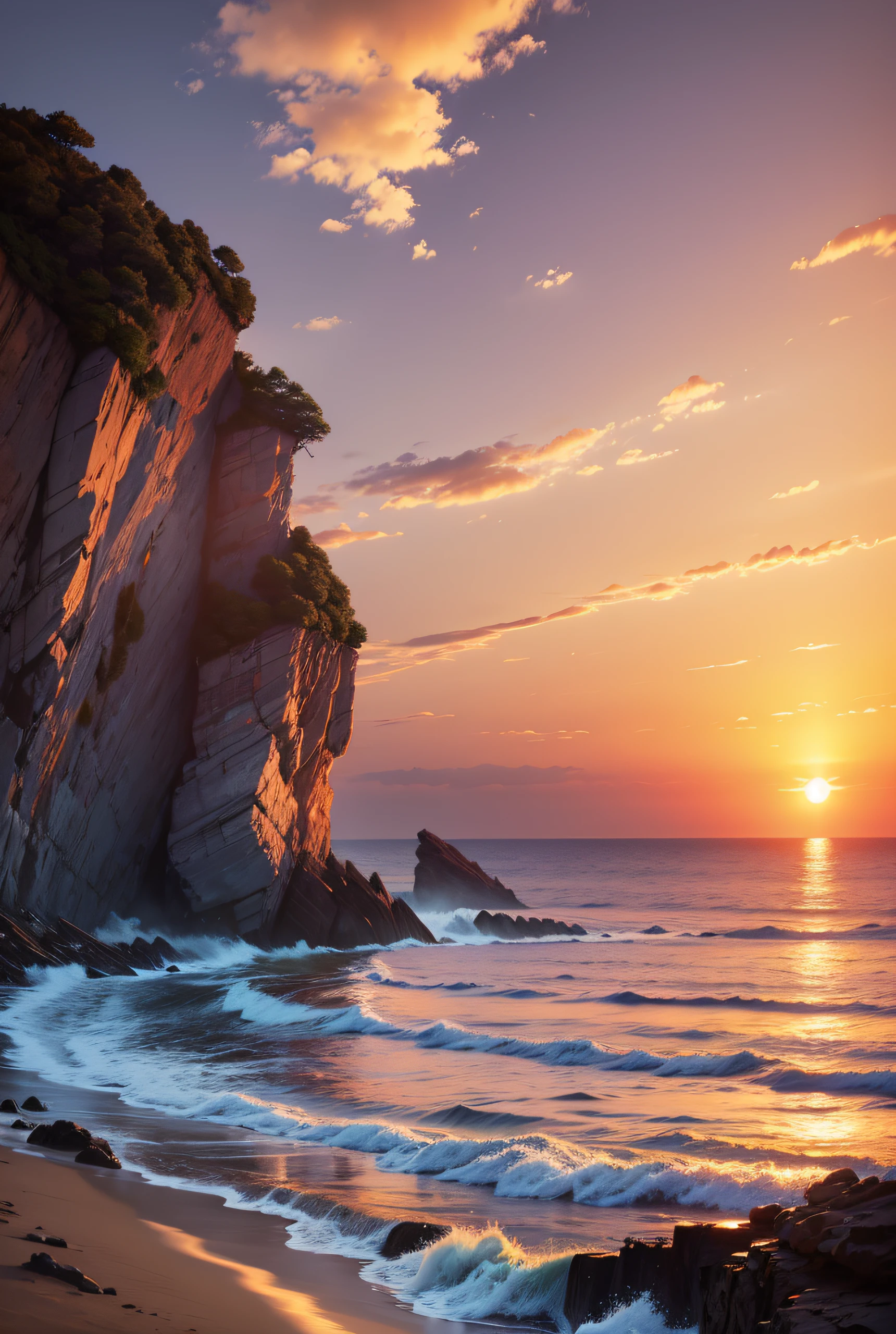 cliff, sunset, wallpaper, high resolution --auto --s2