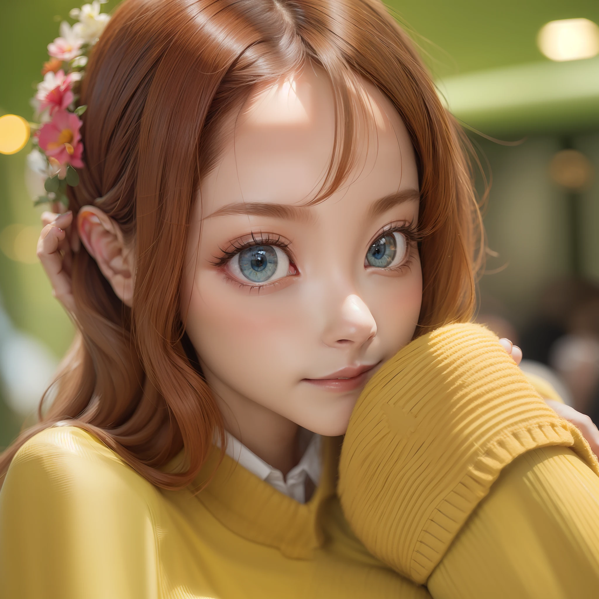 1 Girl, Beautiful Eyes and Face Details, Masterpiece, Best Quality, Close-up, Upper Body, Looking at the Viewer