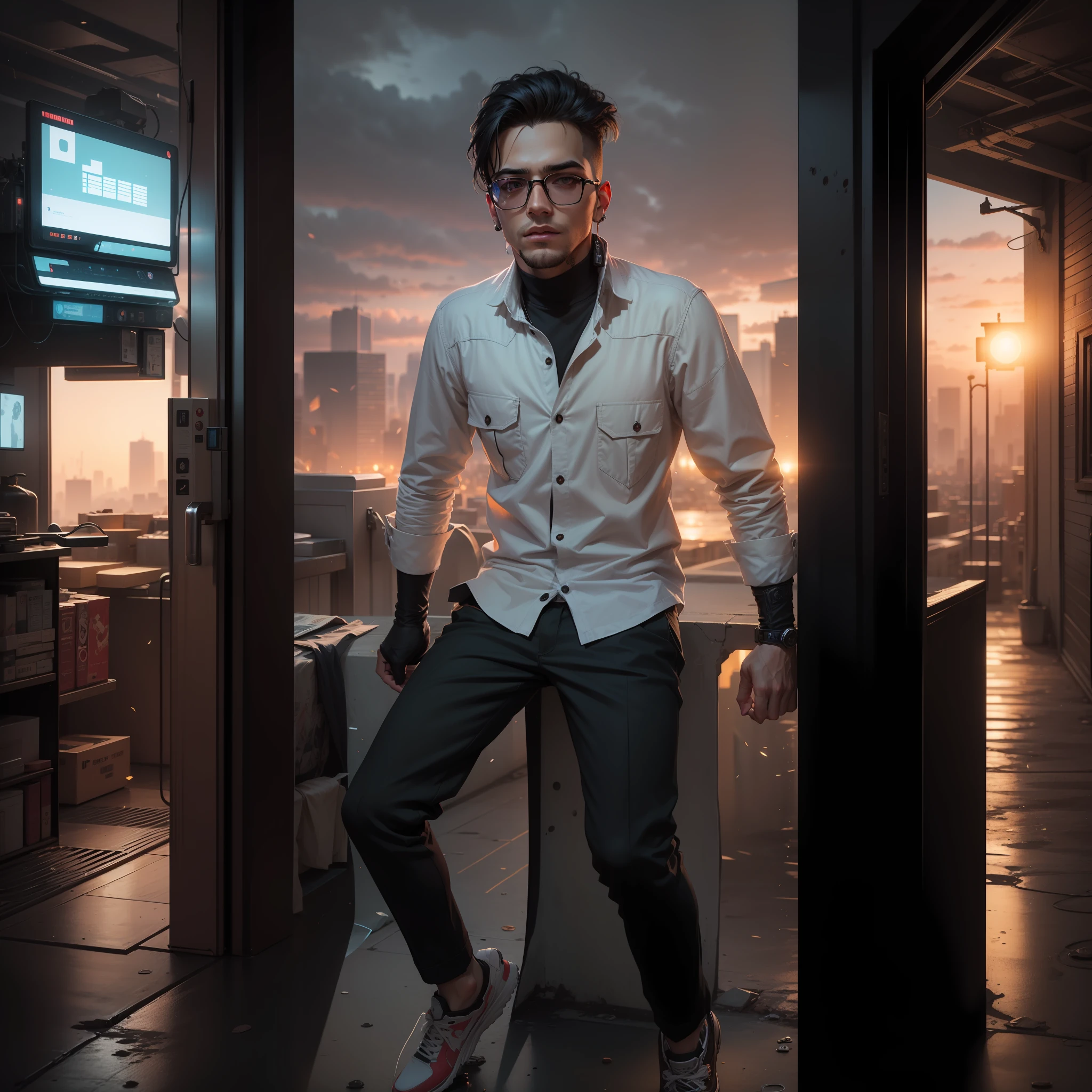 Change background cyberpunk handsome boy, realistic face, 8k, ultra realistic