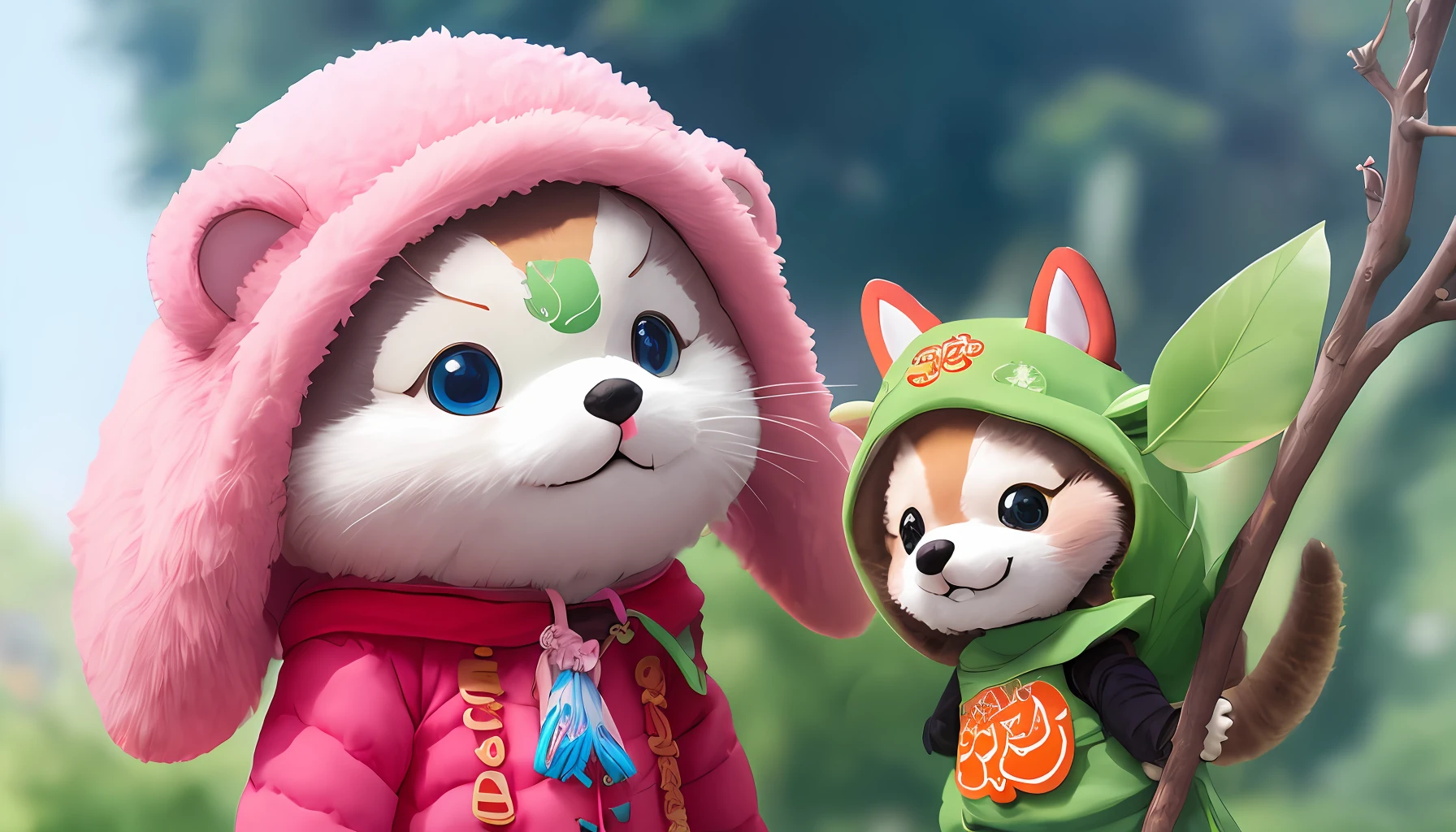 Pink mascot, with eight uprising cultural characteristics, distinctive characteristics, rich connotation Jiangxi city IP has unique creativity and design, in line with the characteristics of the times Cute image, great affinity and communication Cute little animals Furry, anime, contemporary art, UHD