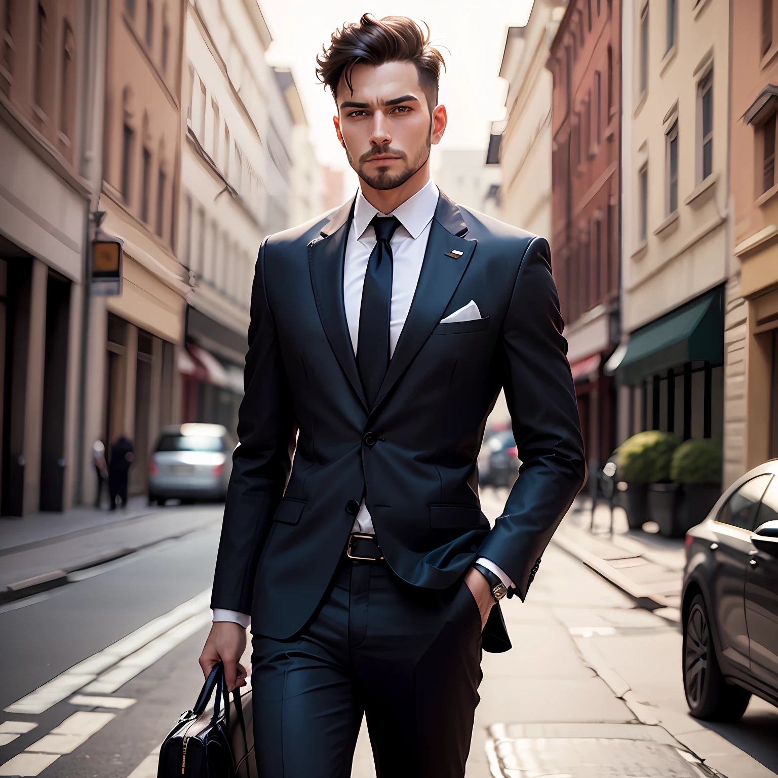 Image of a rich man in a suit --auto