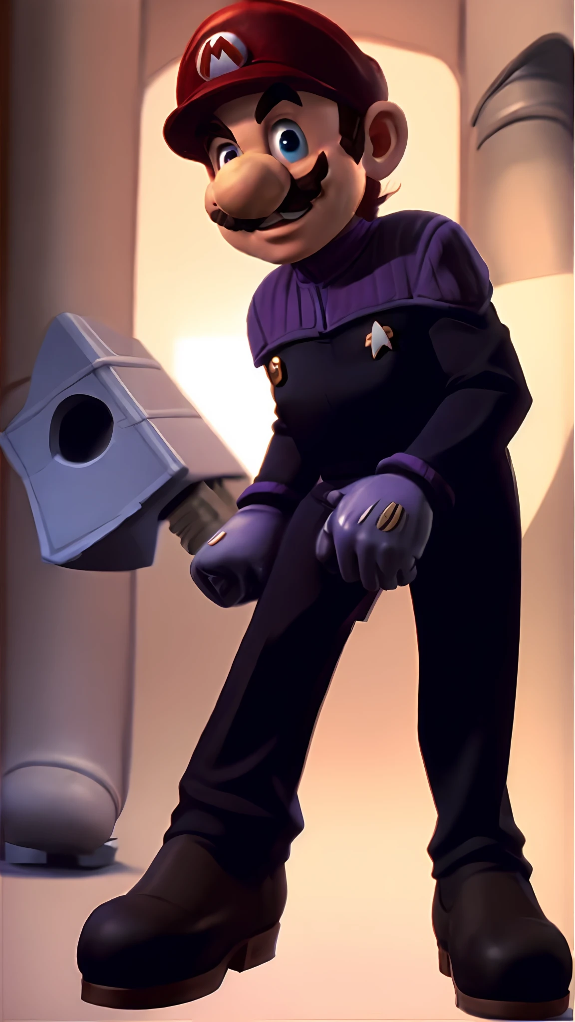 mario, 1boy , wearing ds9st uniform