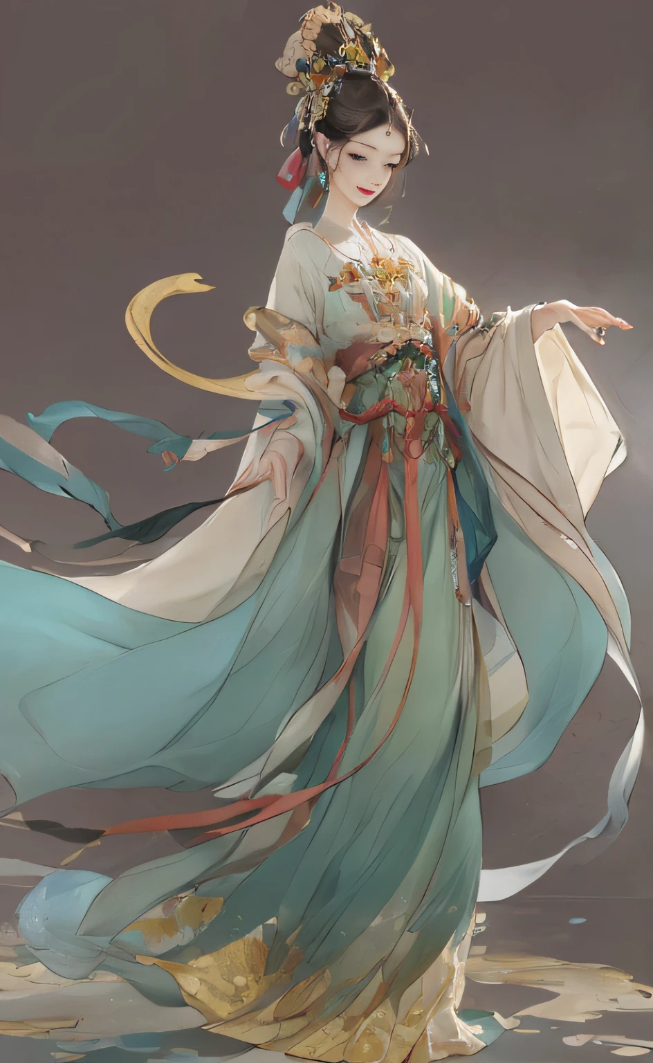 A girl, ancient Chinese costume, whole body, sunshine, clear face, clean white background, masterpiece, super detail, epic composition, ultra HD, high quality, extremely detailed, official art, uniform 8k wallpaper, super detail, 32k