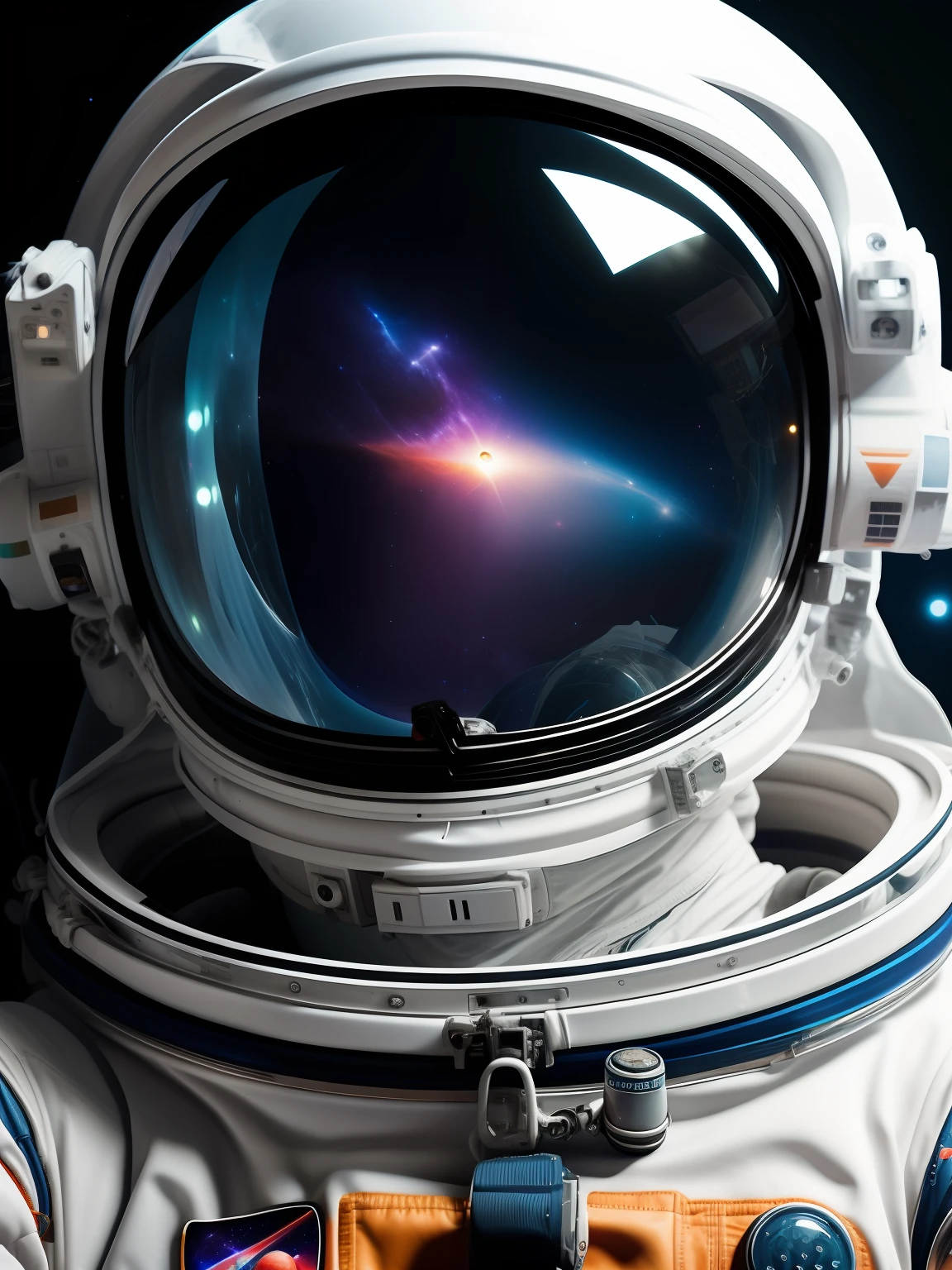 astronaut in space at bottom of frame with a colorful galaxy in the background, portrait of astronaut, portrait of an astronaut, futuristic astronaut, astronaut lost in liminal space, astronaut, detailed astronaut, galaxy reflected helmet, portrait of an ai astronaut, cosmonaut, galaxy reflected in helmet, space suit with a modern helmet, glass space helmet, lonely astronaut, astronaut in space, unreal engine, 8k, high resolution