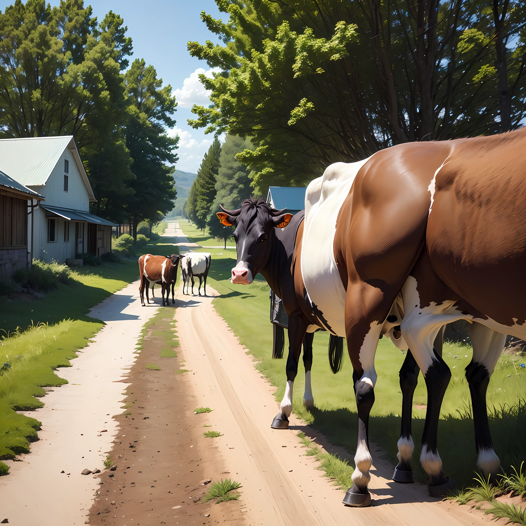 A rural Willis, dirt road, cows grazing --auto