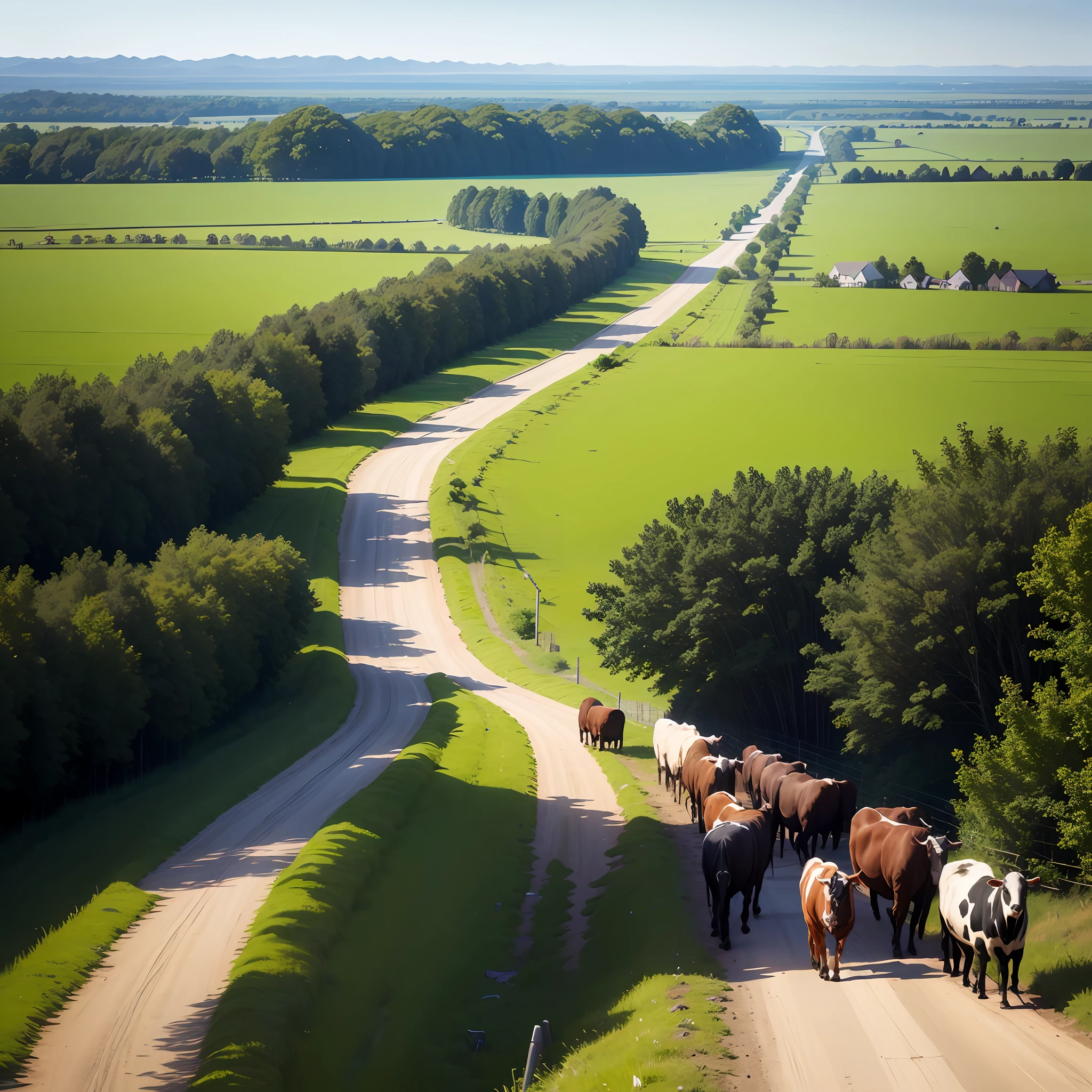 A rural Willis, dirt road, cows grazing --auto