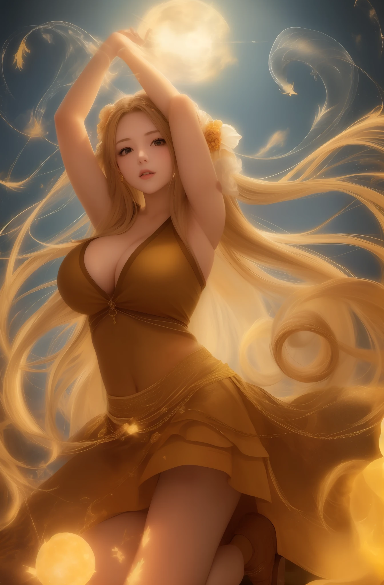 (Masterpiece, Best Quality: 1.3), Real, 1 Girl, Big, long_hair, Full Body, Sexy