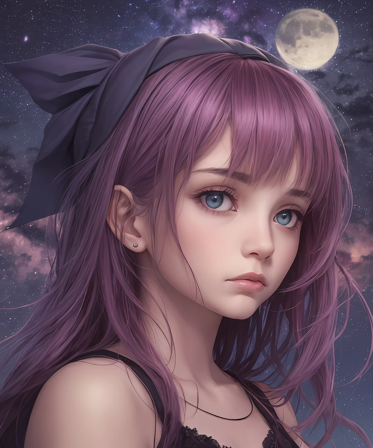 lilith, sad face, night sky --auto --s2