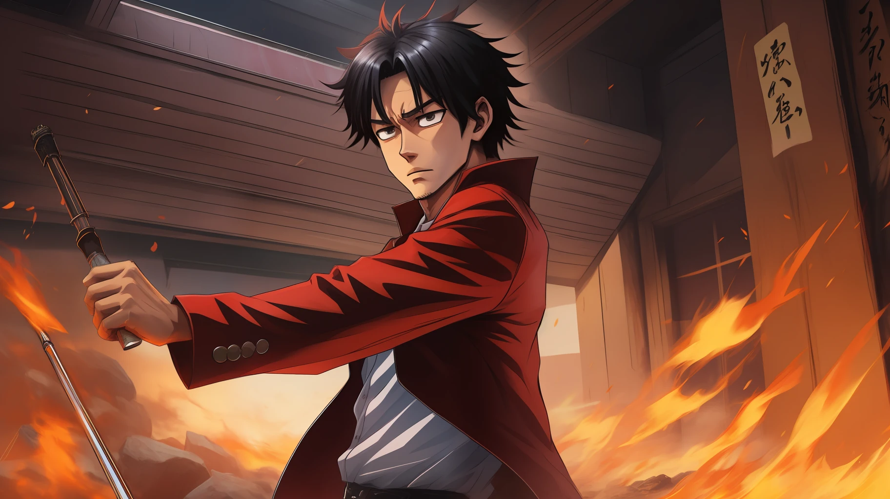 - Eren yager, from the shigenki no kiojim anime, anime-style, detailed, hd, 4k.