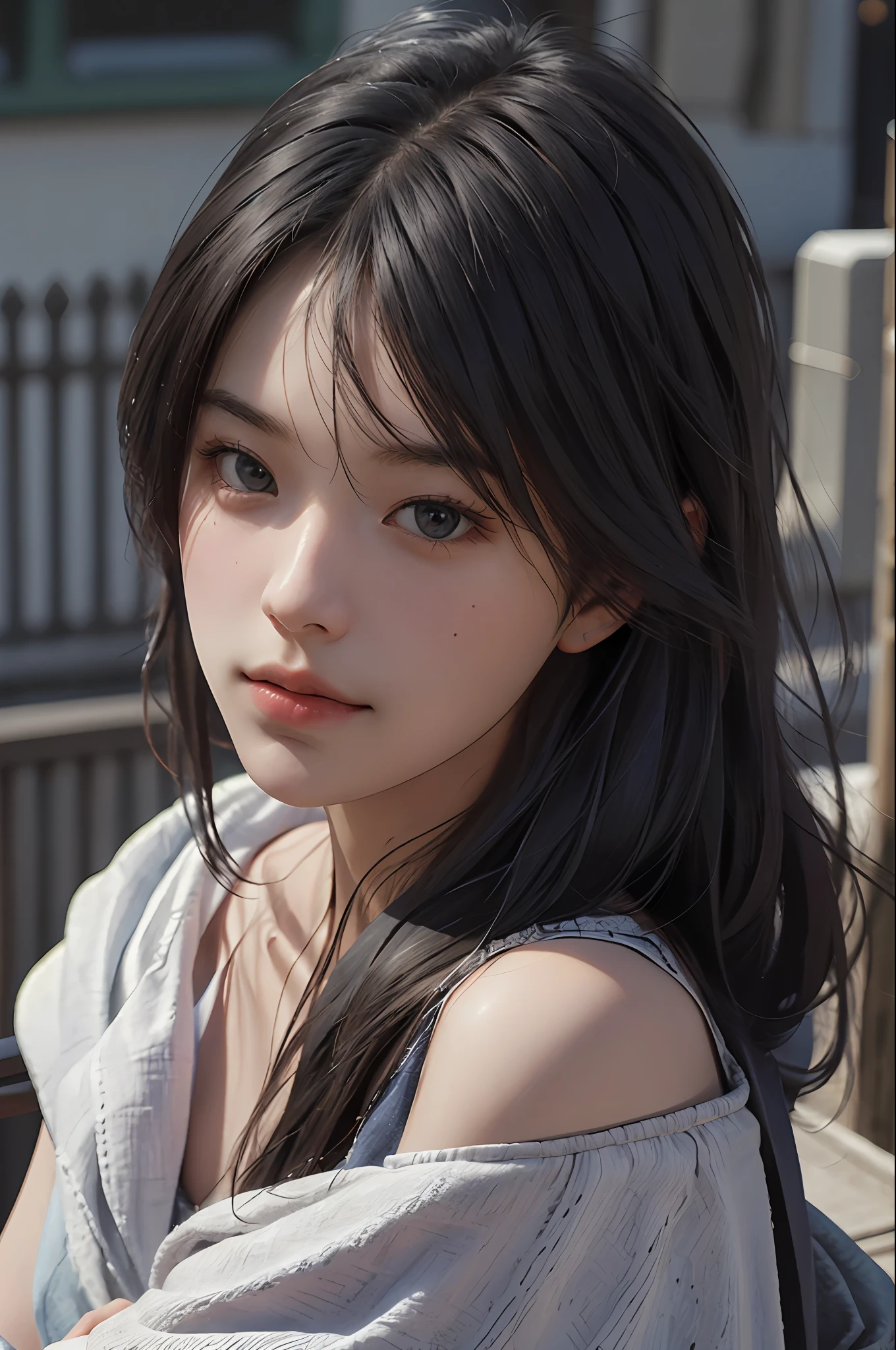 Best quality,masterpiece,ultra high res,(photorealistic:1.4),1girl,shoulder,charming,Looking at the camera,
