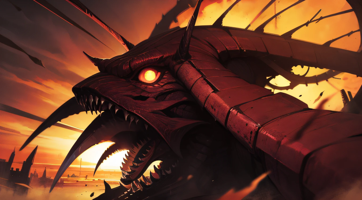 A medium-shot photograph of a terrifying demon, intricate, highly detailed, and dramatic