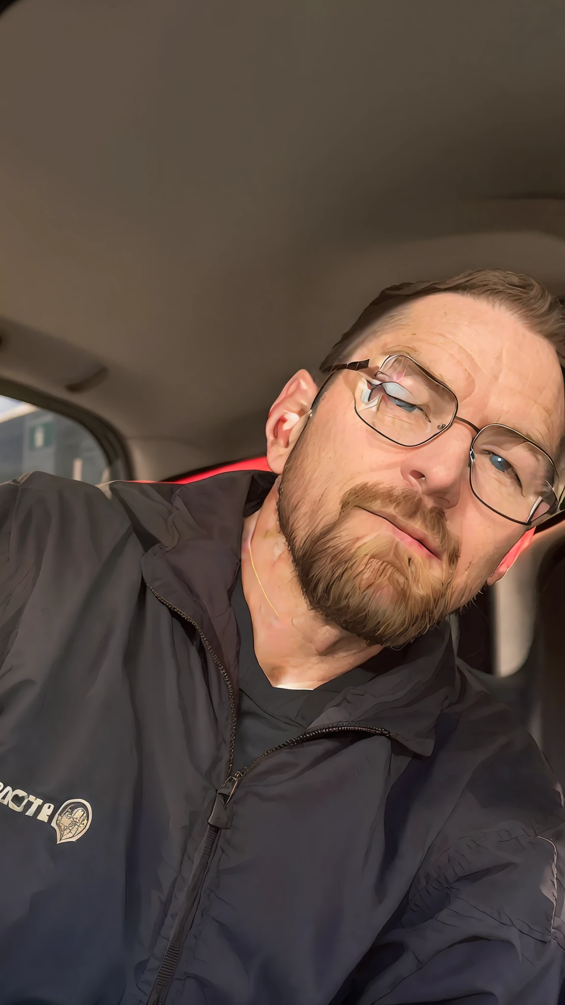 there is a man with glasses sitting in a car with a cell phone, twitch streamer / gamer ludwig, taken in the early 2020s, headshot profile picture, very very low quality picture, profile picture 1024px, 2 8 years old, 2 7 years old, 2 3 years old, 2 9 years old