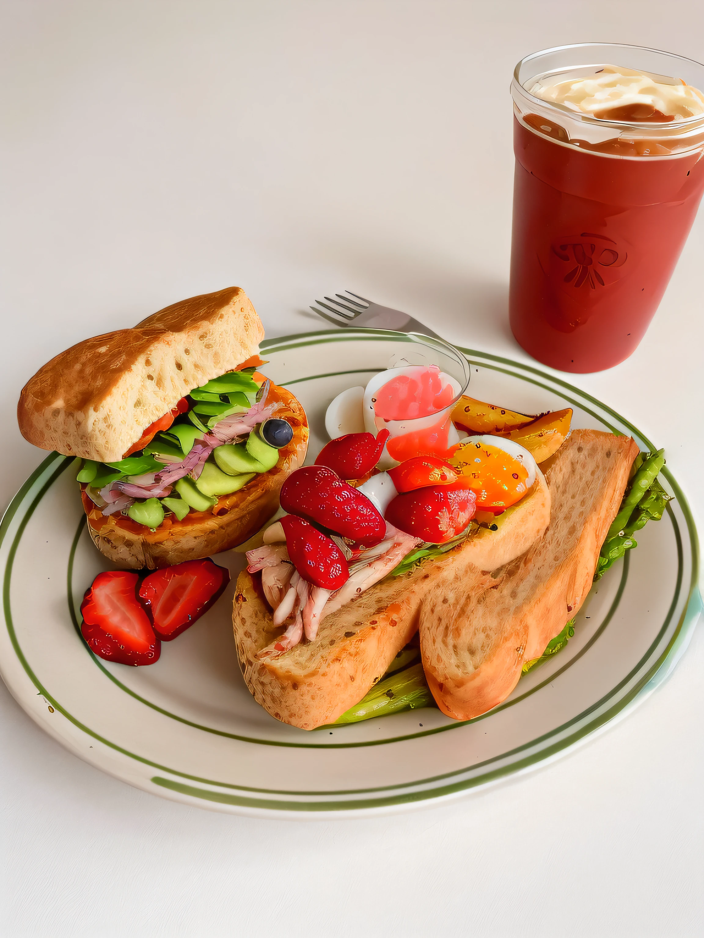 there is a plate of food with a sandwich, fruit, and a drink, ❤🔥🍄🌪, 🎀 🗡 🍓 🧚, 🪔 🎨;🌞🌄, kewpie mayonnaise, best mayonnaise, taken in the early 2020s, 🦩🪐🐞👩🏻🦳