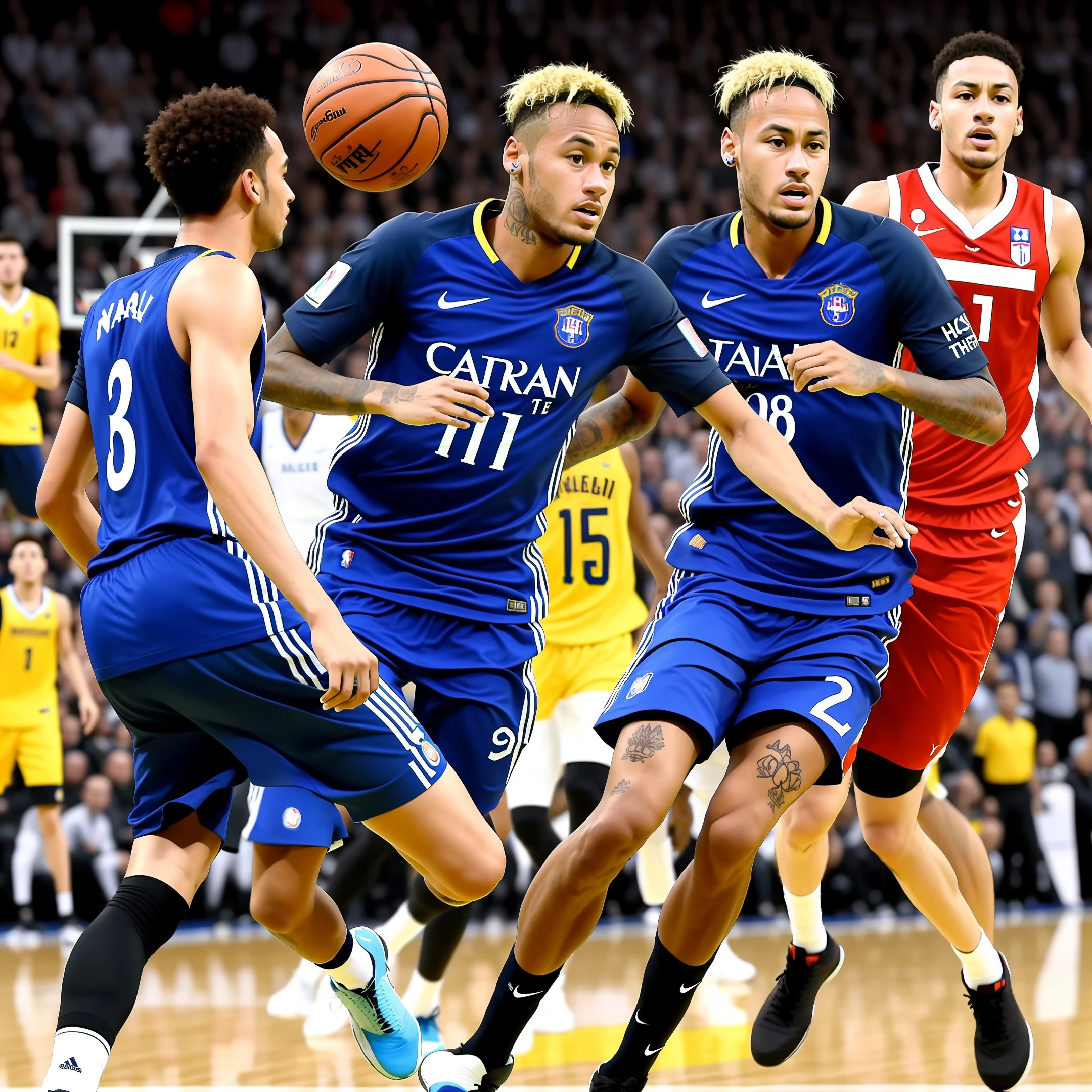 Neymar giving cart in basketball