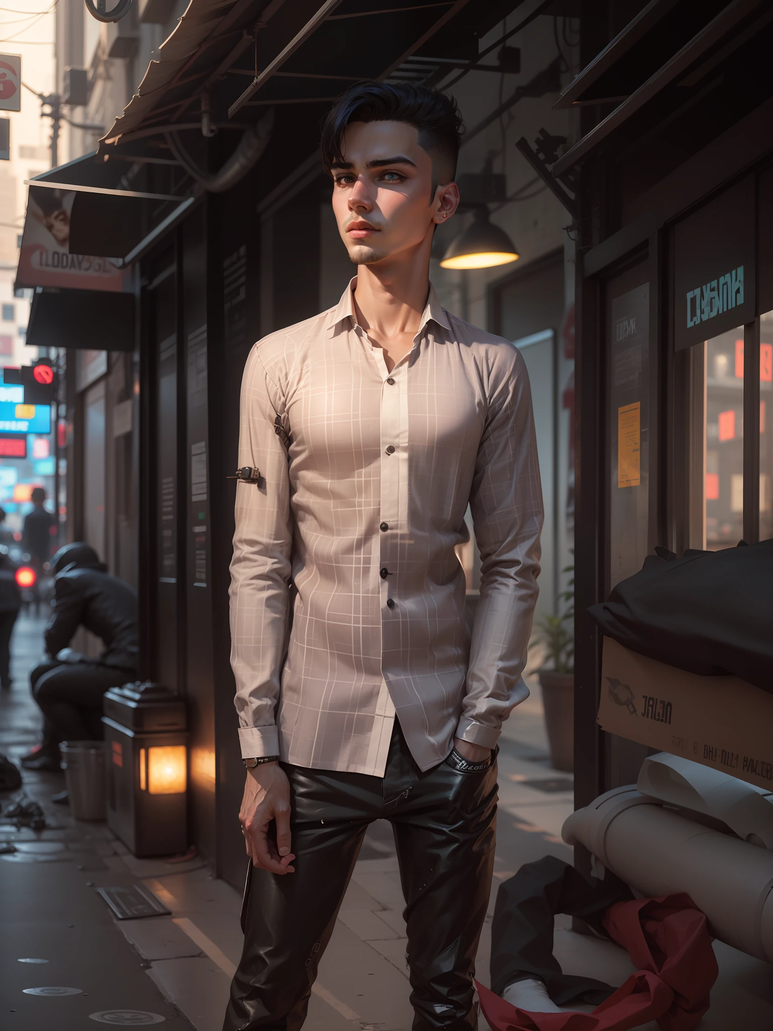 Change background cyberpunk handsome boy realistic face, ultra realistic.