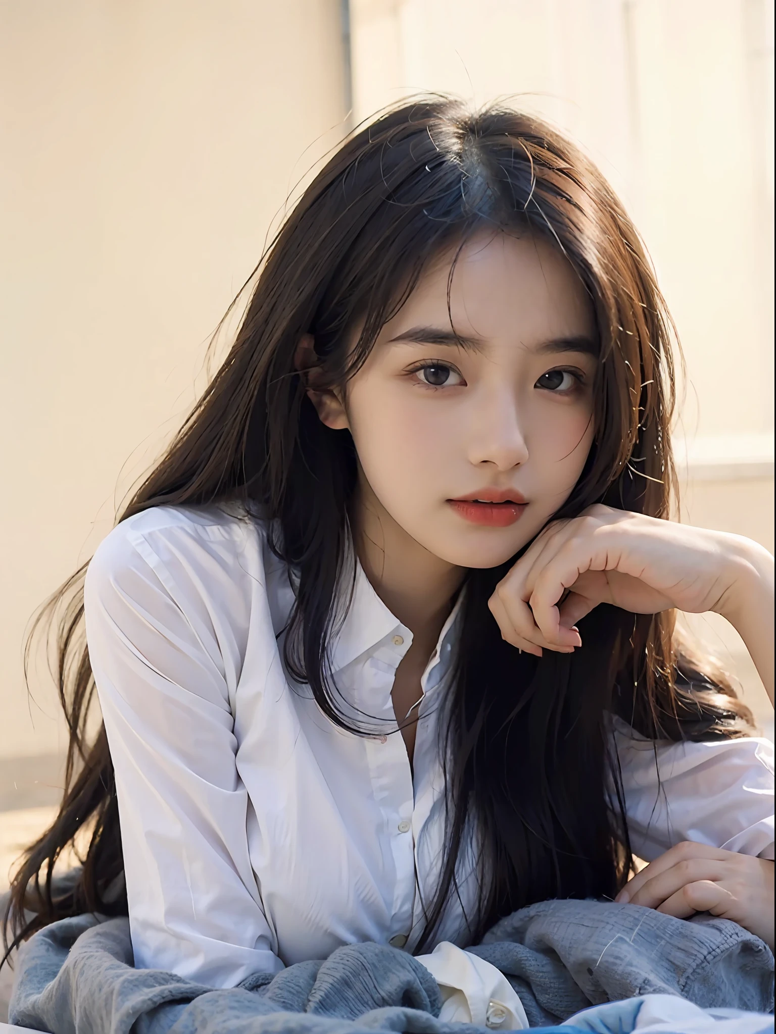 (Large breast:1.4),(open clothes:1.4),(white shirt:1.4), Best quality,masterpiece,ultra high res,(photorealistic:1.4),1girl,(16 years old:1.4)