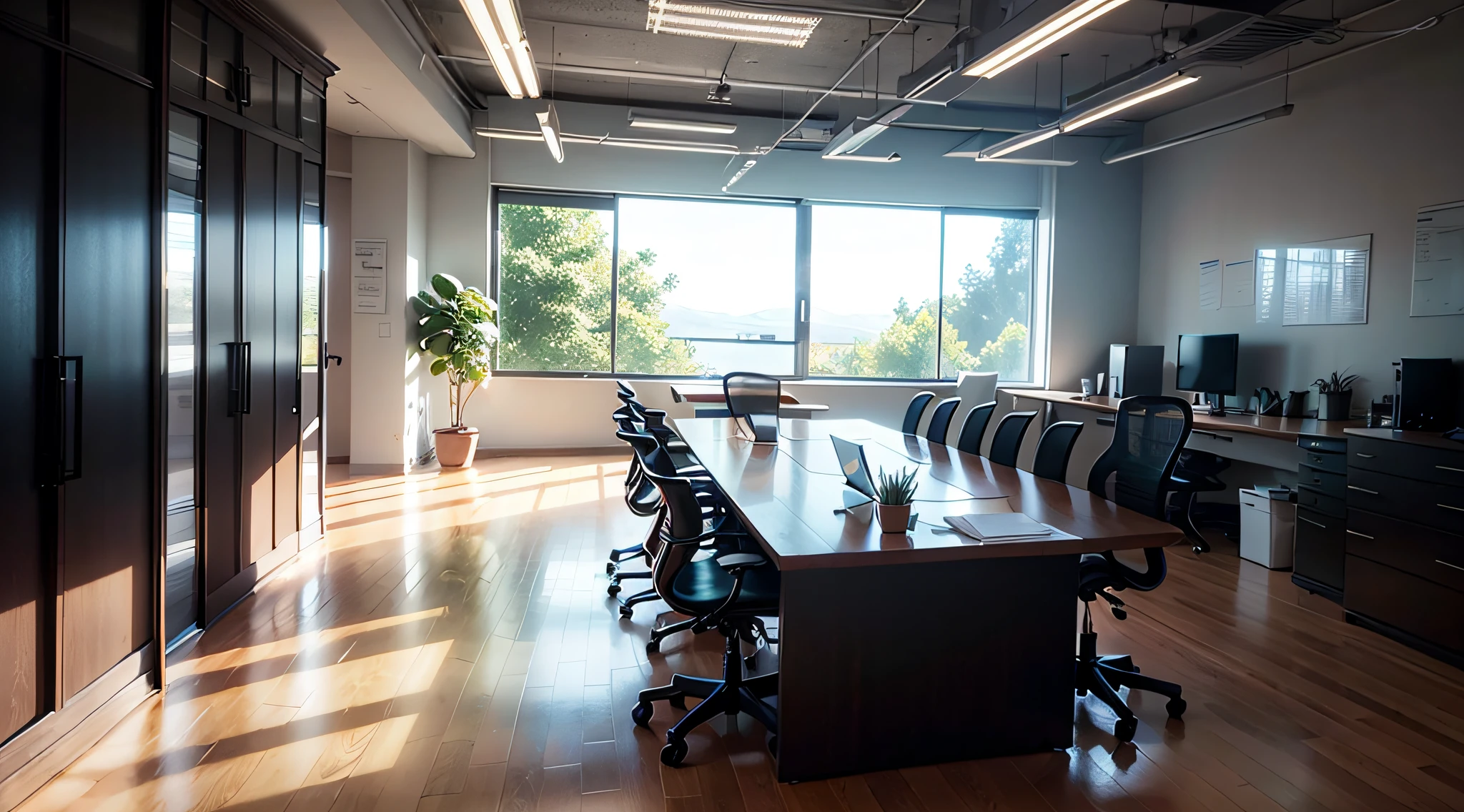 an office room, volumetric light --auto