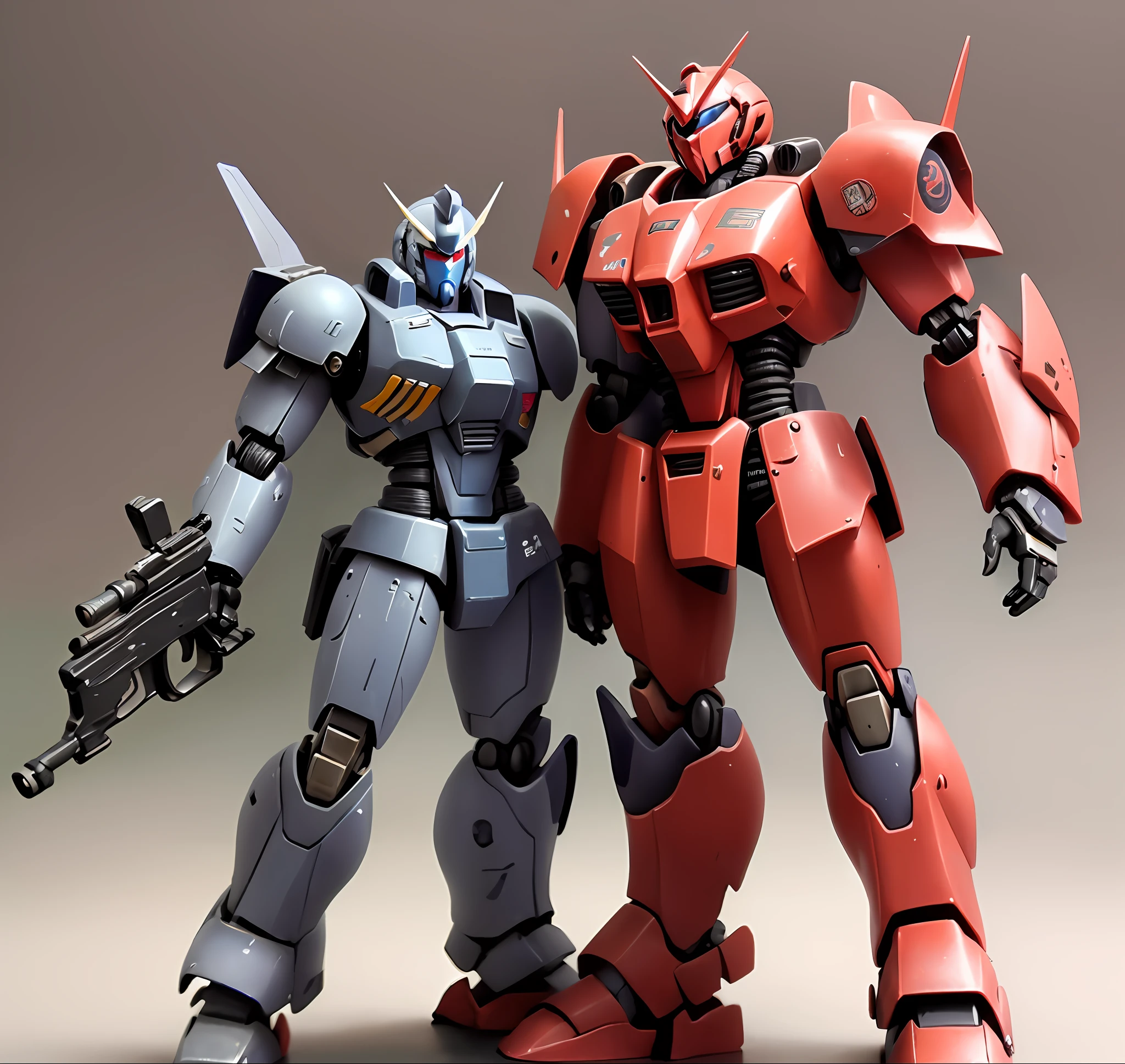 a close up of a toy gun gun on a gray background, action figure mecha, gouf, mech shaped like a manatee, gouf mobile suit, gouf evangelion, zaku, sazabi, mecha suit, alphonse, japanese mecha, full body mecha suit, mech, cool mecha style, armored core style mecha