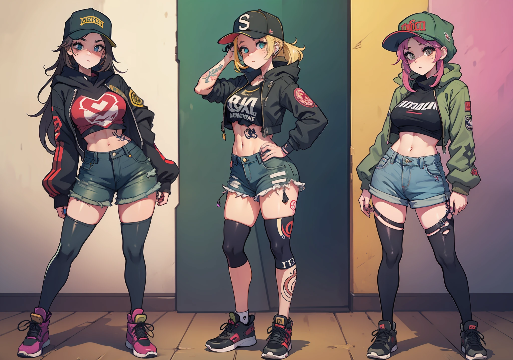 Hip Hop Style Girls Tattoo Full Body