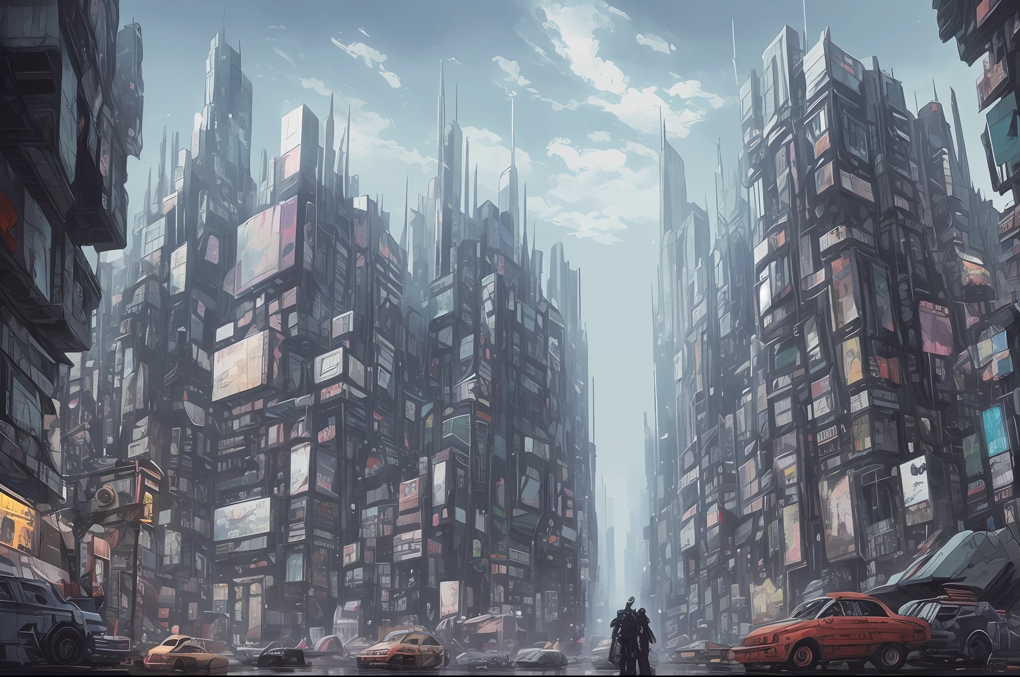 A futuristic desopian city formed by reverse engineering of an extraterrestrial civilization exploited and enslaved by humans (blade runner, cyberpunk, akira)