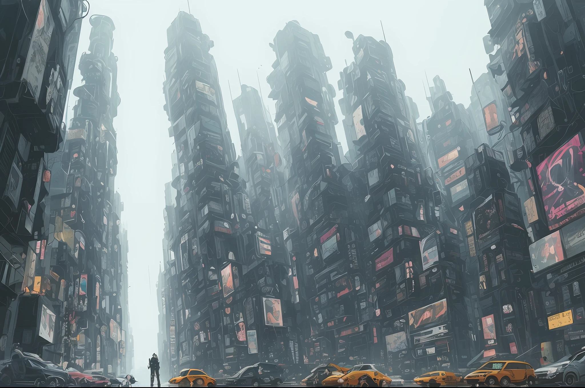A futuristic desopian city formed by reverse engineering of an extraterrestrial civilization exploited and enslaved by humans (blade runner, cyberpunk, akira)