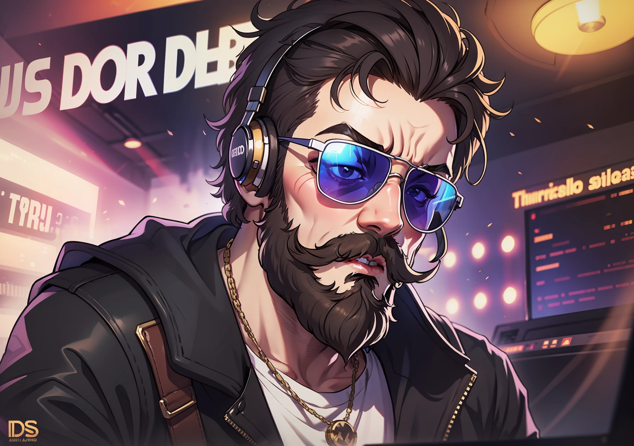 Club DJ Sunglasses Beard Ike Uncle