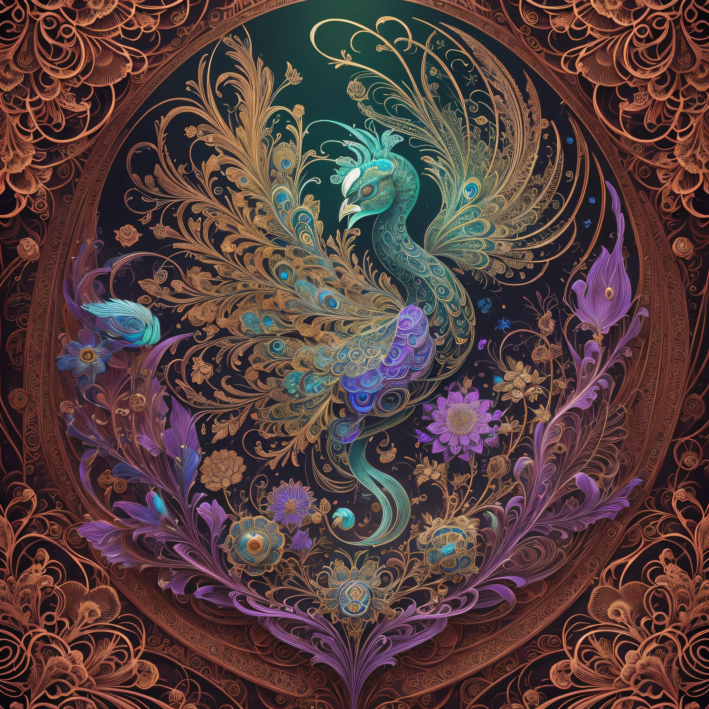 Mechanical swallows, intricate motifs, baroque style, highly detailed digital paintings, vibrant peacock feathers, elegant and intricate, real-feeling film stills, smooth and clear focus, artstation art style, illustration sense, outrun and vaporware style, and full body shooting inspired by Ernst Haeckel and James Jean. --auto