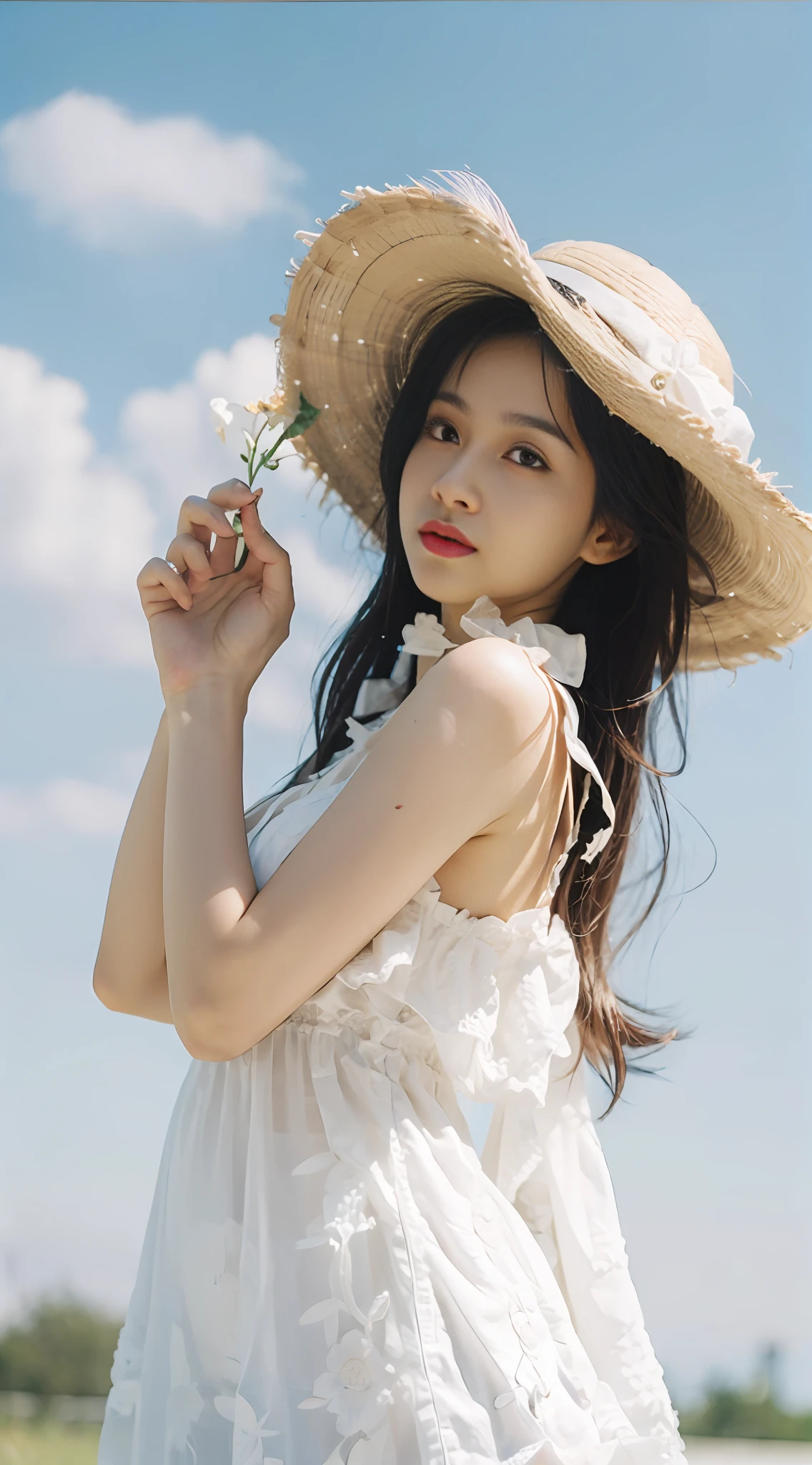 Best quality, full body portrait, delicate face, beautiful face, 25 years old woman, slim body, small bust, delicate hands