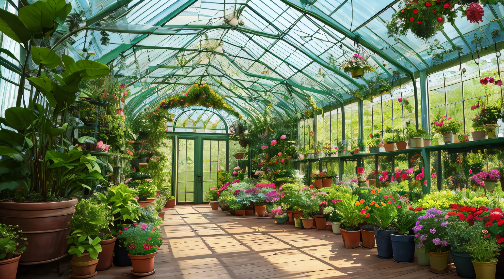 a nursery in a green house chamber