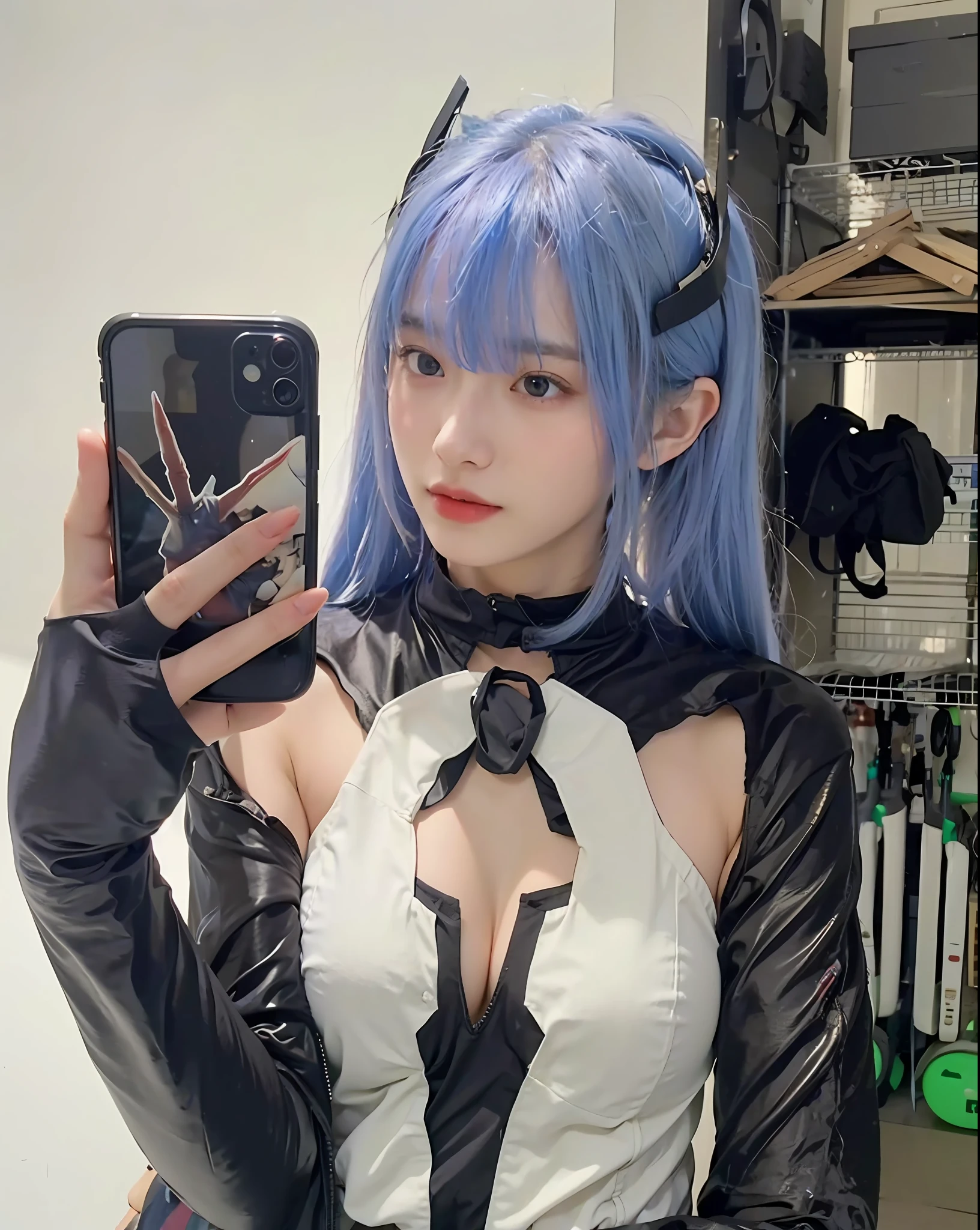 (Large breast:1.4),(open clothes:1.4),(Best quality,masterpiece,ultra high res,(photorealistic:1.4),1girl,(:1.4)