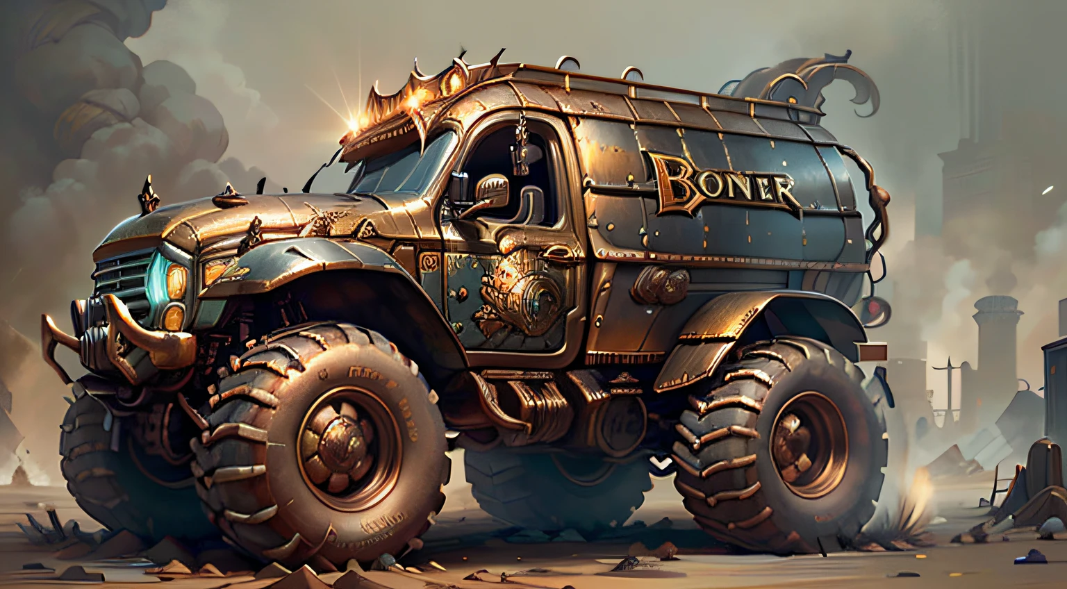 BronzePunkAI BronzePunk monster truck in amzing detail