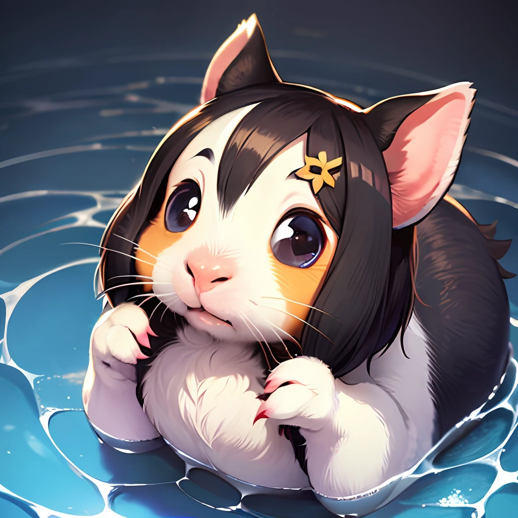 personification of guinea pigs, look at the viewer,