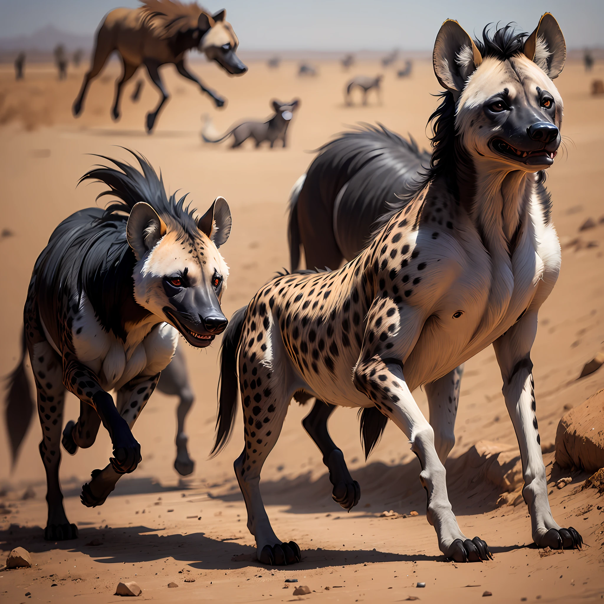 Hyenas on the run of fear --auto