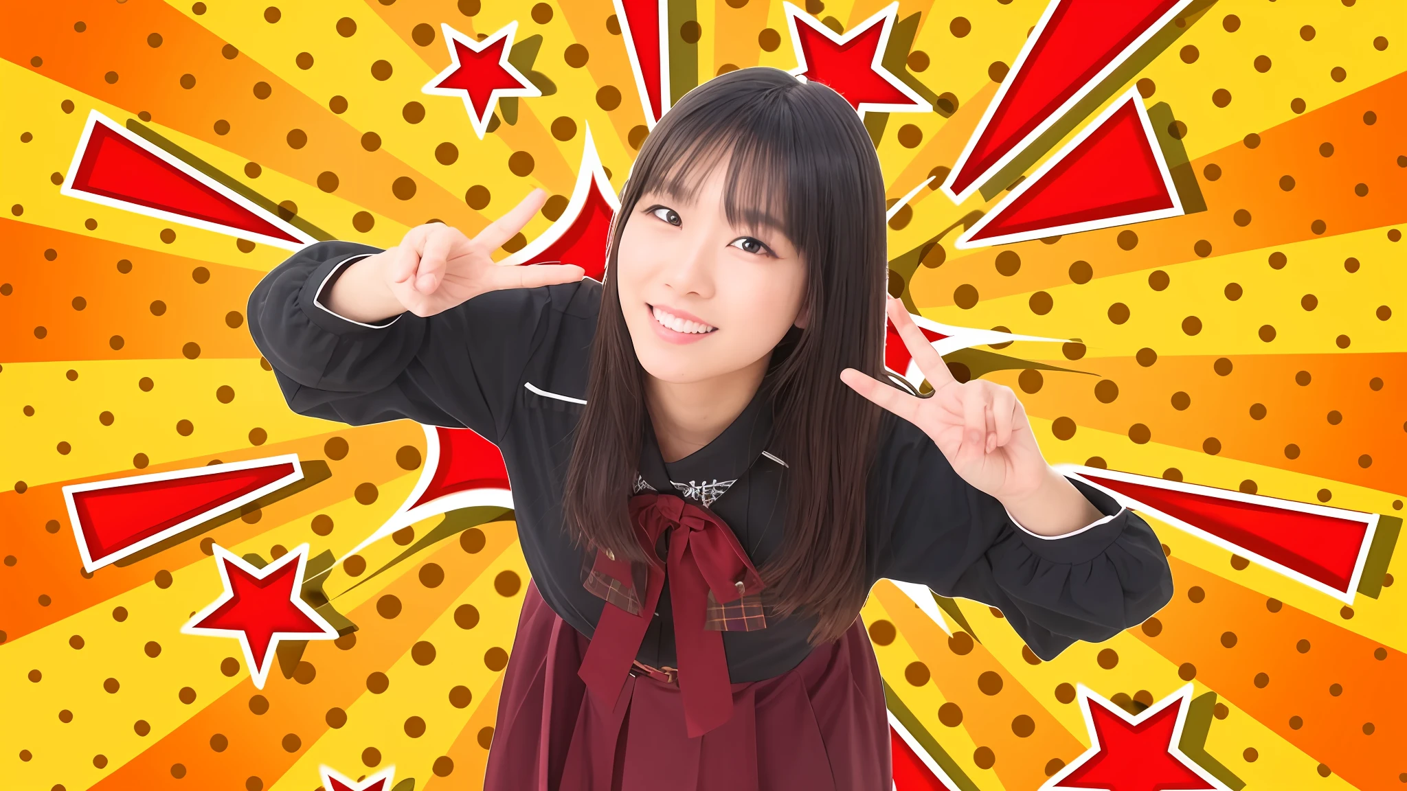 ((Midnight, Best Quality, 8k, Masterpiece: 1.3)), Full Body, Long Legs, Sharp Focus: 1.2, Pretty Women with Perfect Figure: 1.4, Slender Abs: 1.1, ((Dark Brown Hair, Big: 1.2)), (White Tight T-Shirt, Jean Bib, Standing:1.2), ((Night City View, Rooftop: 1.3)), Highly Detailed Face and Skin Texture, Detailed Eyes, Double Eyelids, a woman in a black shirt and a red skirt, a stock photo by Tsubasa Nakai, pixiv, precisionism, pixiv, booru, stockphoto、