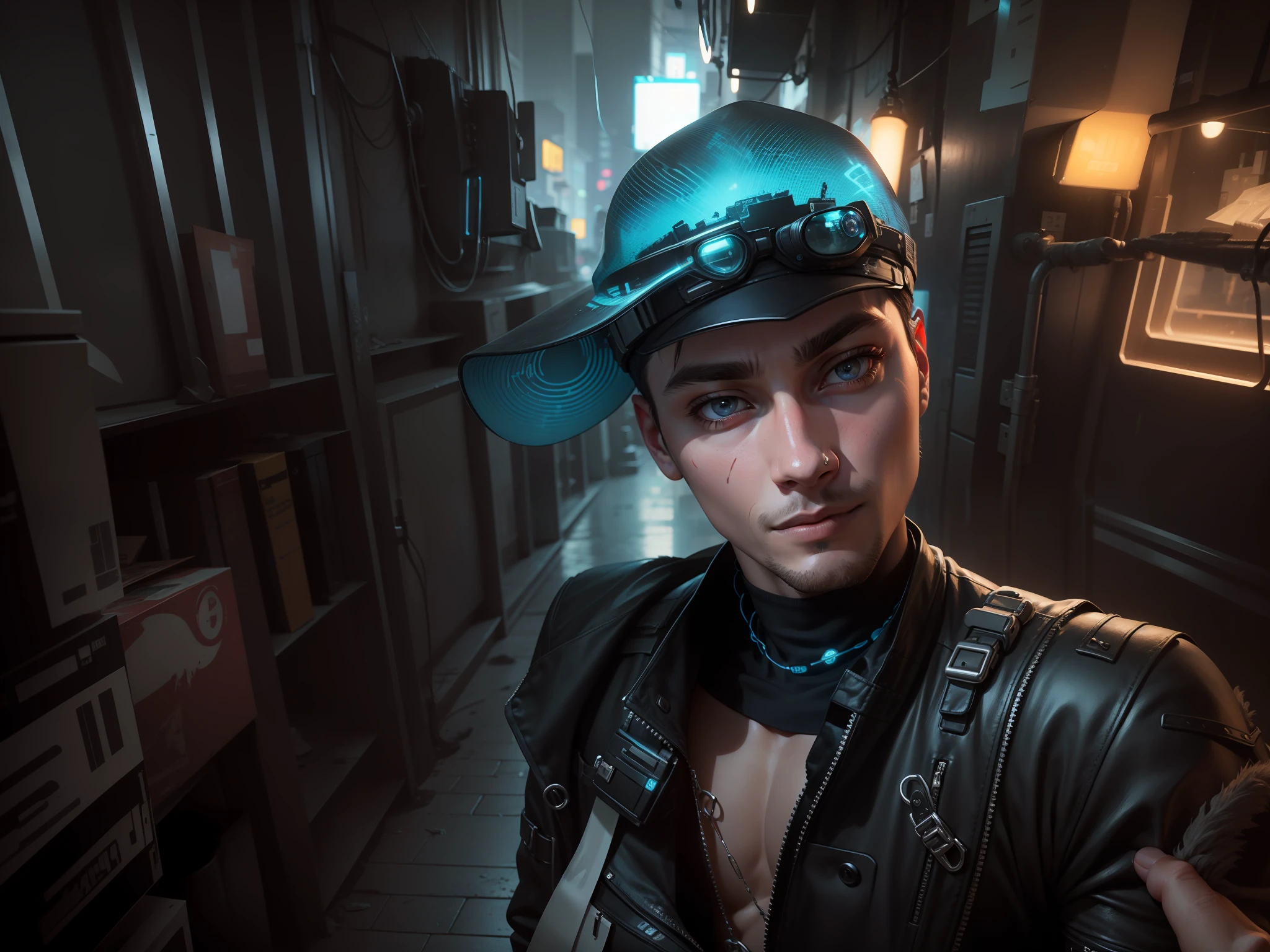 Change background cyberpunk handsome boy, realistic face, 8k, ultra realistic,