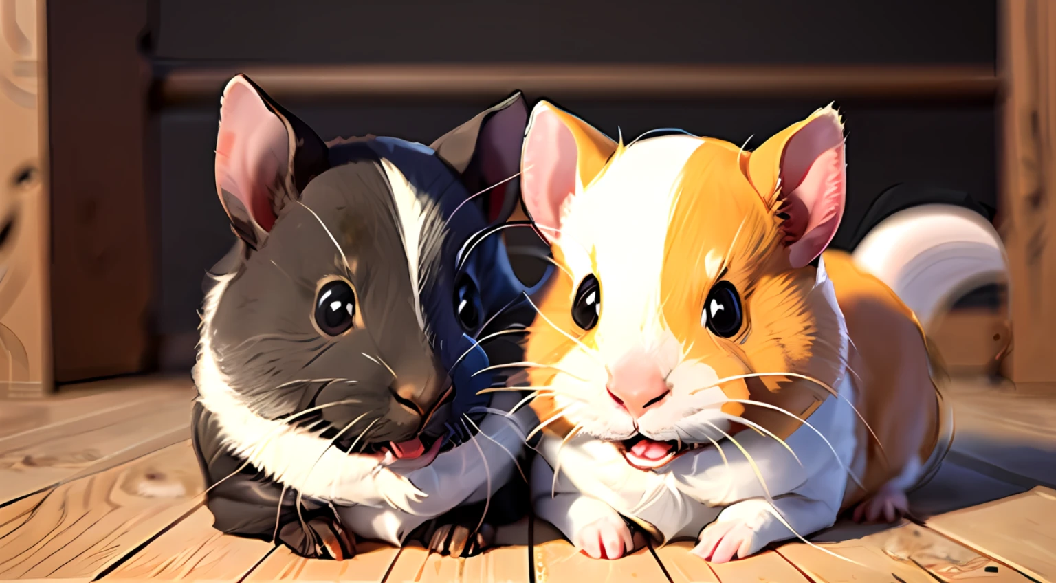 guinea pigs, look at the viewer, fluffy, cute,