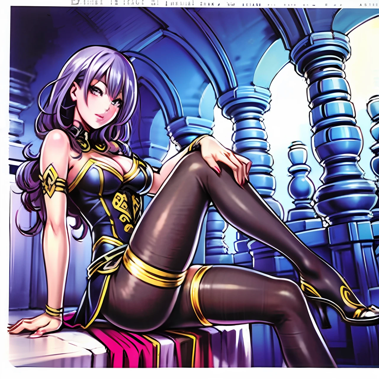 Silver curly hair purple stockings royal sister
