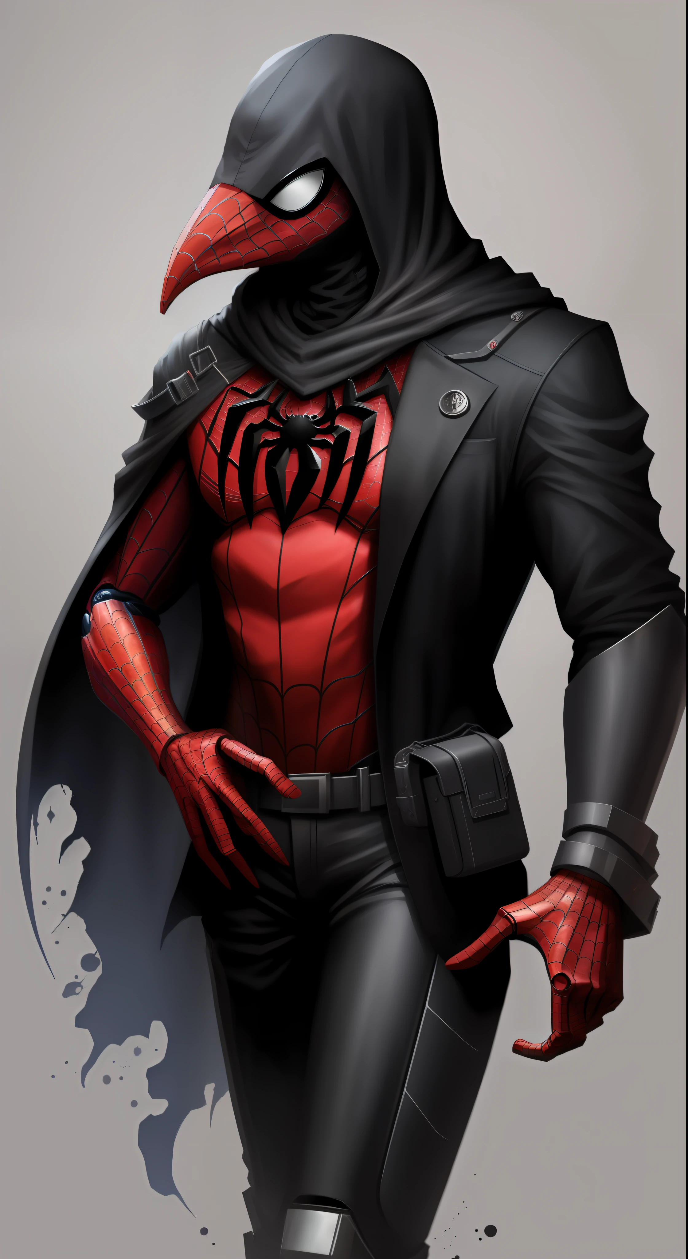 Plague Doctor Spiderman robotic fusion