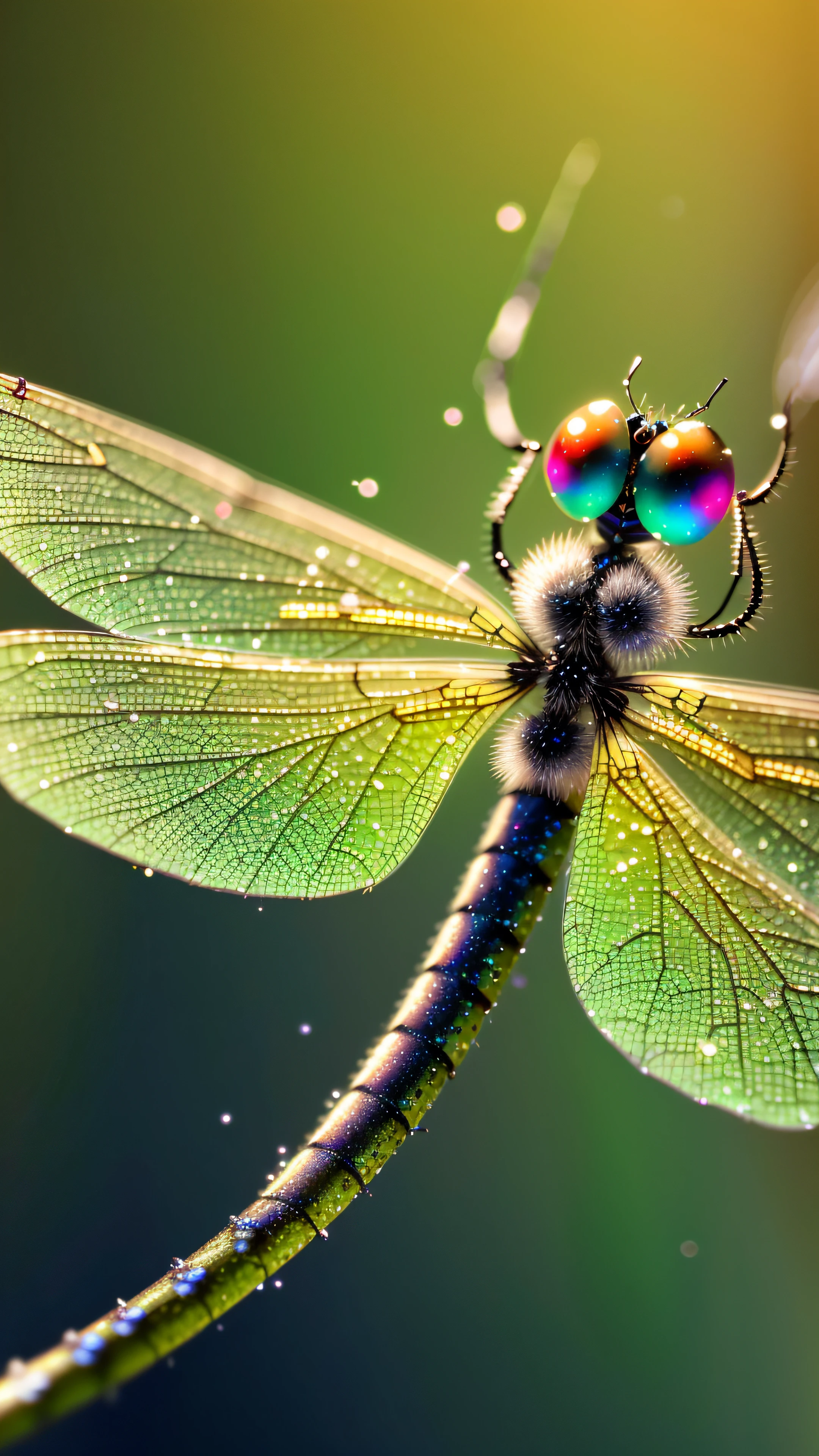 Dragonfly &bokeh background, texture, realistic photography, dynamic background, intricate details, rich colors, translucent, glitterethereal, realistic style,
(best quality:1.33), (masterpiece:1.42), (realistic:1.24), (detailed:1.15),