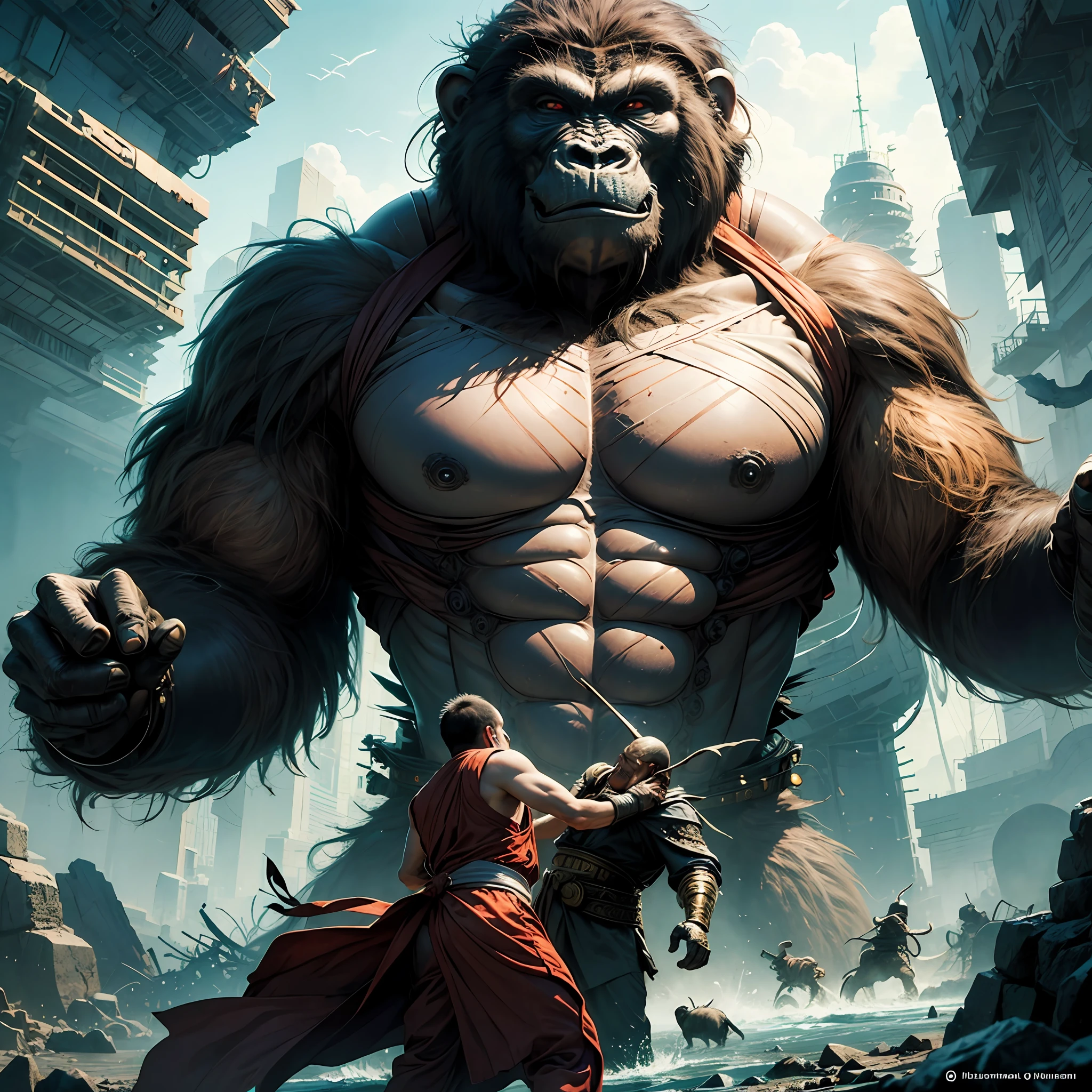 Buddha fights with KingKong