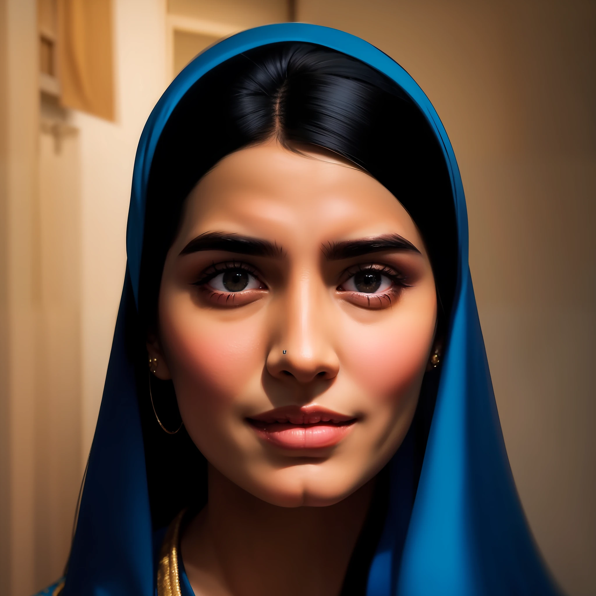 (Sikh women smiling, joyful expressions, vibrant colors, cultural attire, traditional headscarves)