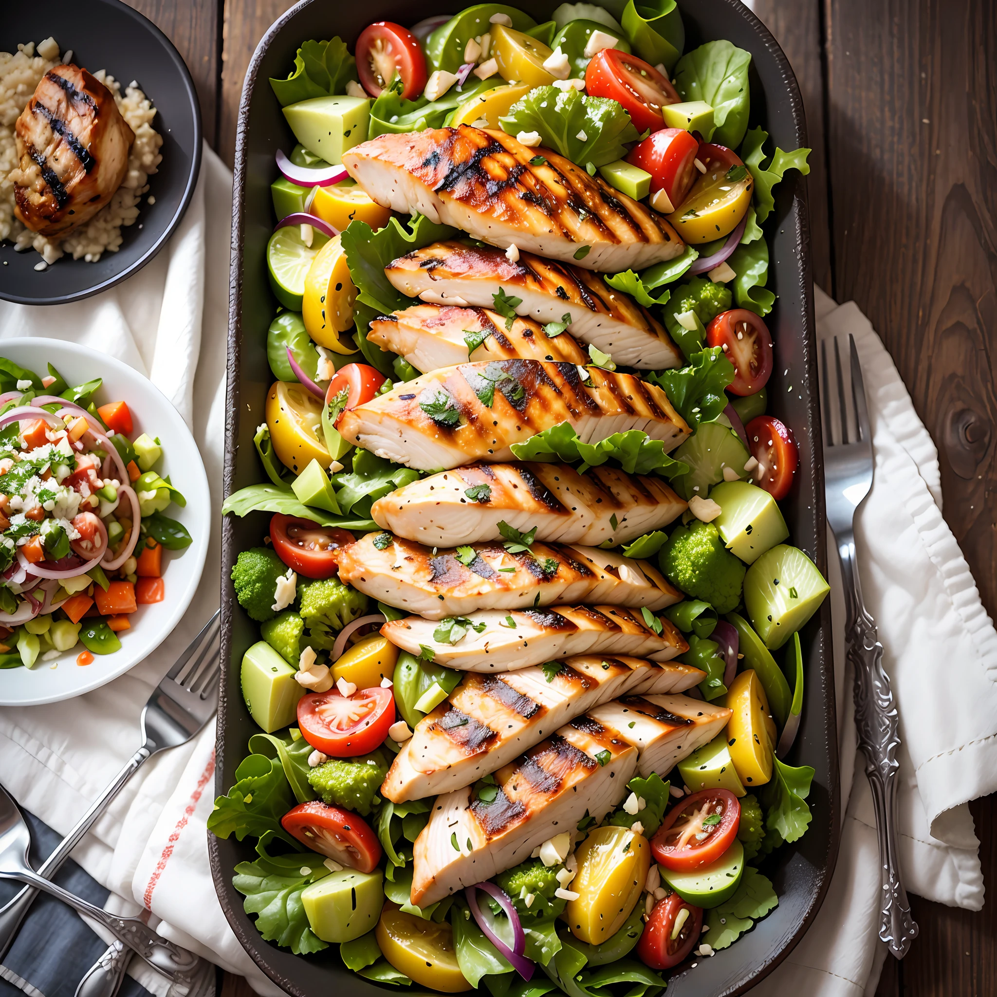 Colorful Salad with Grilled Chicken --auto --s2