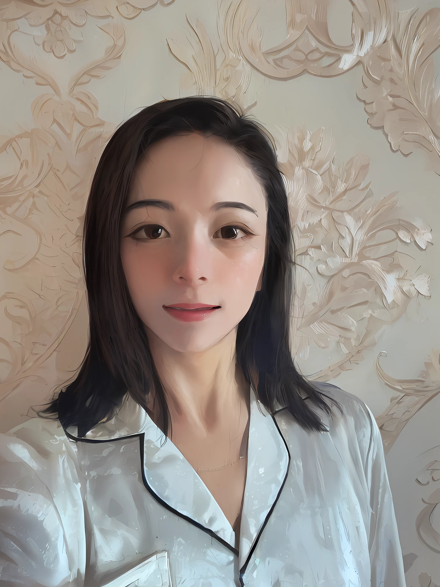 1 woman ((upper body selfie, happy)), masterpiece, best quality, ultra-detailed, solo, cheerful, happy, shadow, contrast
Simulation Style (See viewer: 1.2) (Skin texture)
(Film grain: 1.3), (warm colors, warm colors)