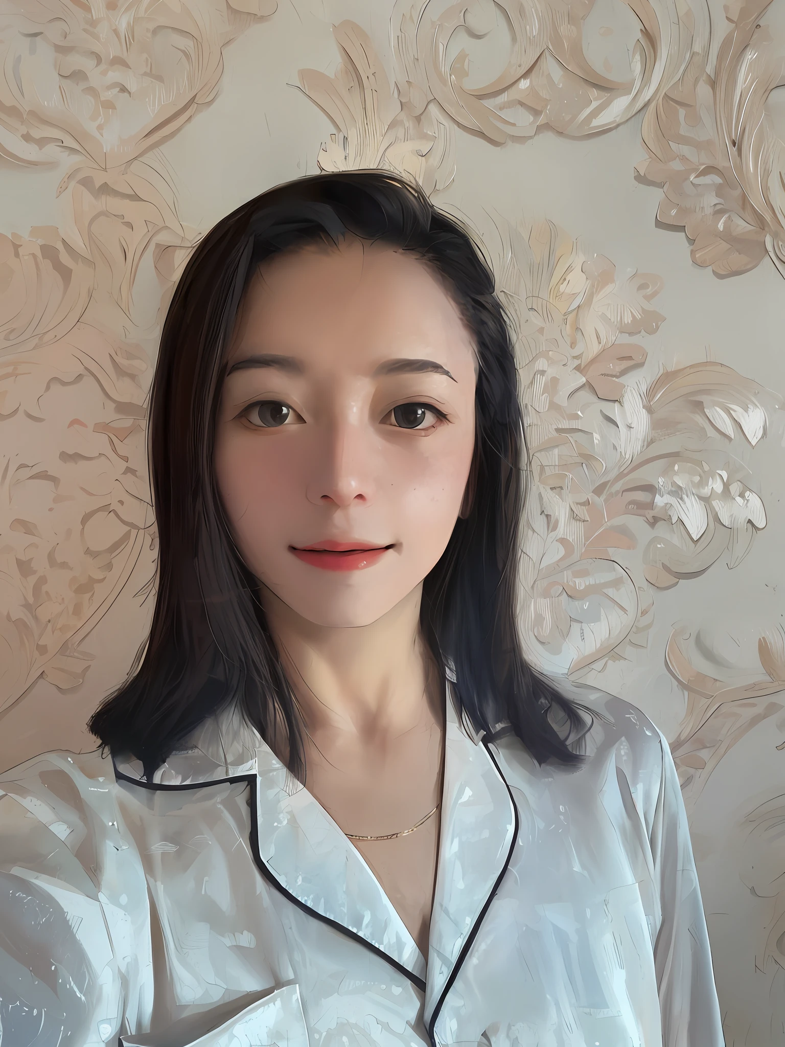 1 woman ((upper body selfie, happy)), masterpiece, best quality, ultra-detailed, solo, cheerful, happy, shadow, contrast
Simulation Style (See viewer: 1.2) (Skin texture)
(Film grain: 1.3), (warm colors, warm colors)